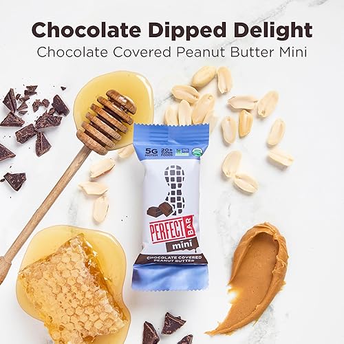 Miniatura 5 de Perfect Bar Snack Size - Barra de proteína de mantequilla de maní cubierta de chocolate, para niños, orgánica, sin gluten, sin soja, sin OMG, sin