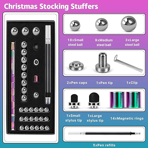 Miniatura 8 de Bolígrafo magnético para ansiedad, juguete para ansiedad, regalo para el día de San Valentín, para novio, esposo, adultos, bolígrafo con imán de