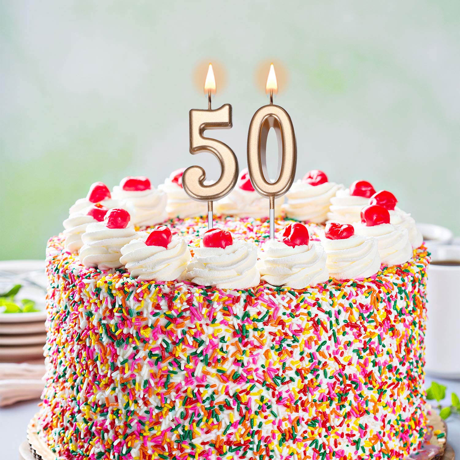 URAQT Candele di Compleanno Numero, Candele di Compleanno Oro Glitter, Adatto A Feste di Compleanno, 2 Candele Digitali 3D, Feste di Anniversario di Matrimonio, Serate di Laurea (30