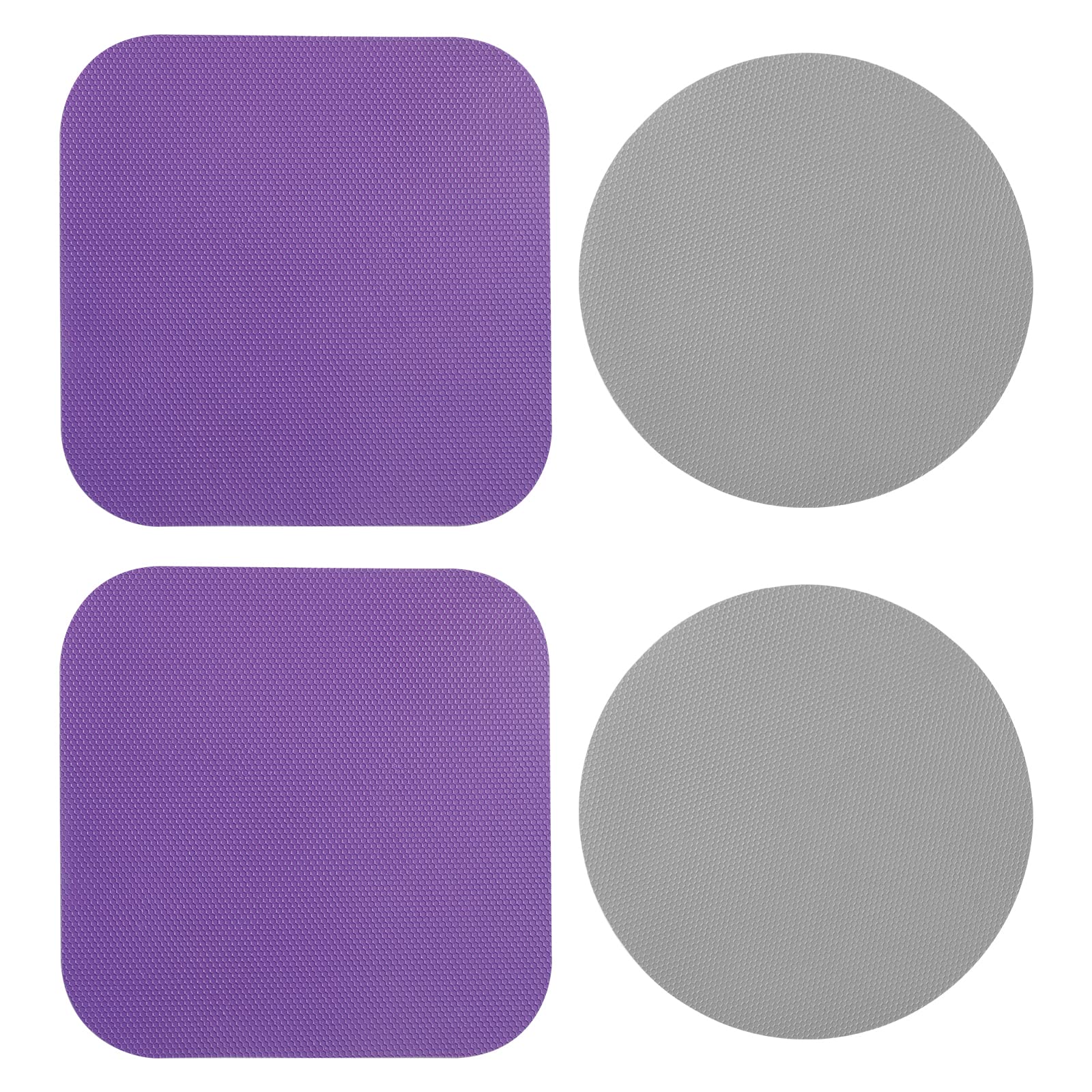4pcs Jar Opener Gripper Pads, Rubber Jar Grippers Multi-function Jar Opener for Seniors with Weak Hands Kitchen Coasters (Grey, Purple)