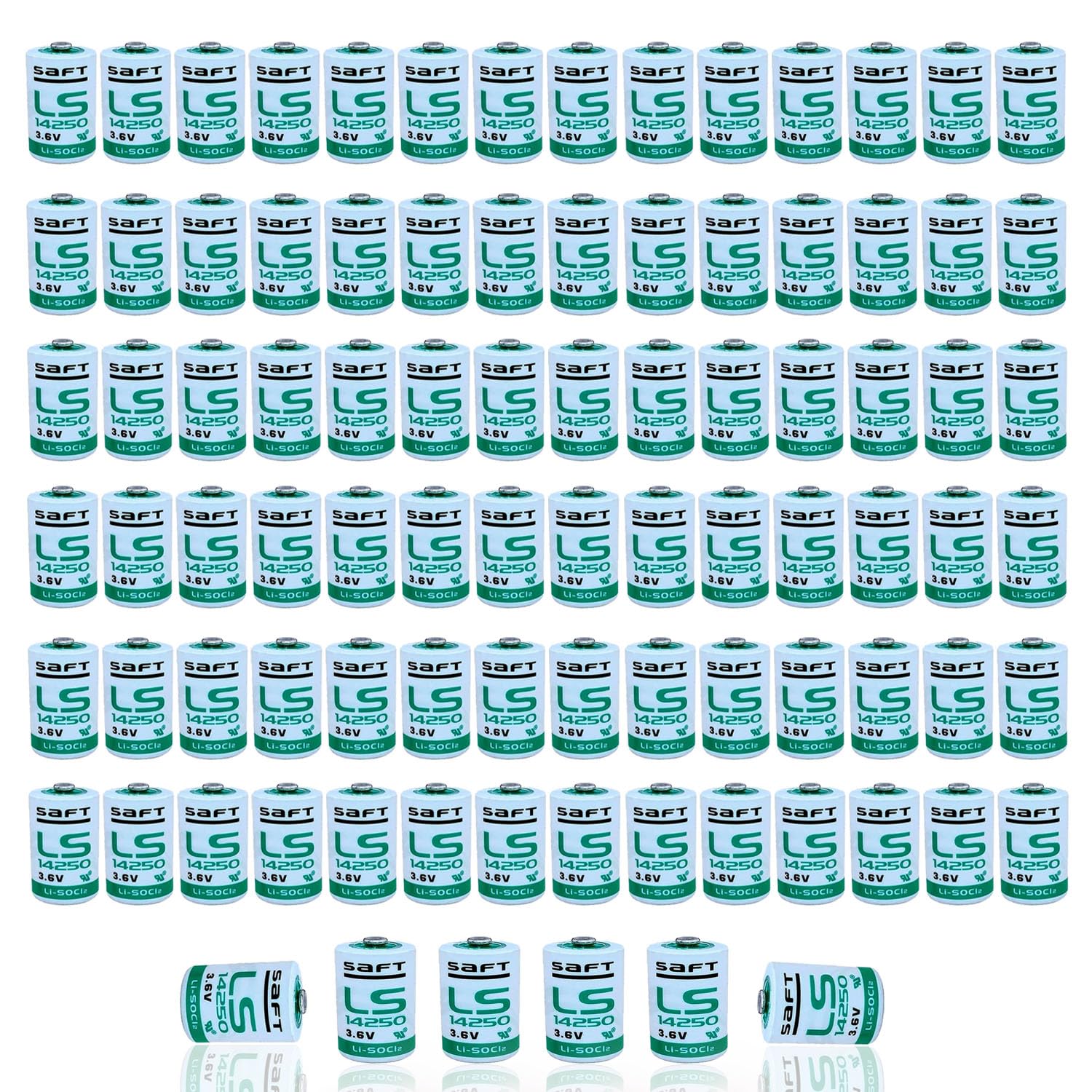 [90 Pack] for SAFT LS14250 Lithium Battery, 3.6V LS14250 1/2 AA Non-Rechargeable Battery, 1200mAh