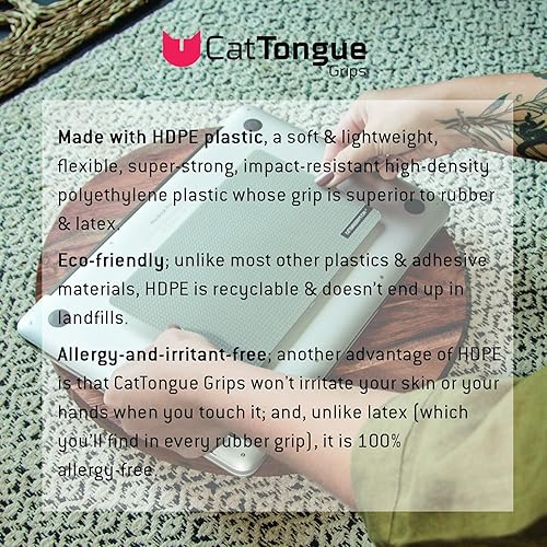 Miniatura 10 de CatTongue Grips para tablet de Phat Cat - Parte trasera de cinta de agarre no abrasivo para tabletas y laptops agarre antideslizante universal sin