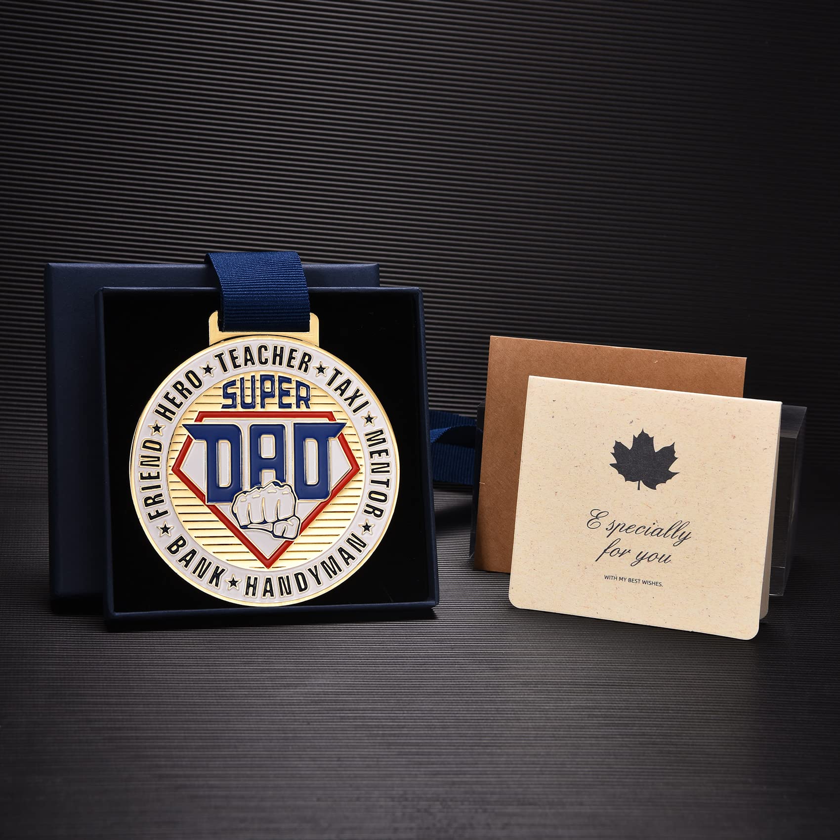 IDASANY Christmas Super Dad Gifts for Dad from Daughter or Son, Birthday Gifts for Dad, Gifts for Dad Who Wants Nothing, Best Dad Ever Gifts, Dad Medal Funny Gifts for Father's Day Present