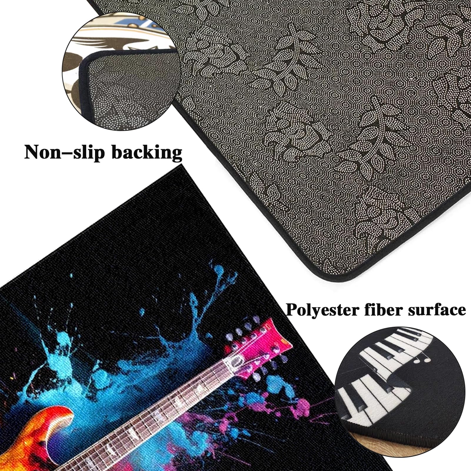Tappeto per Batteria Insonorizzato Tappetino Tamburo per Batterie Acustica elettroniche Rullante Snare Drum Grancassa Tappeto Antiscivolo Tappetini per Batterie Tappeto Drum Carpet 230 x 180 cm