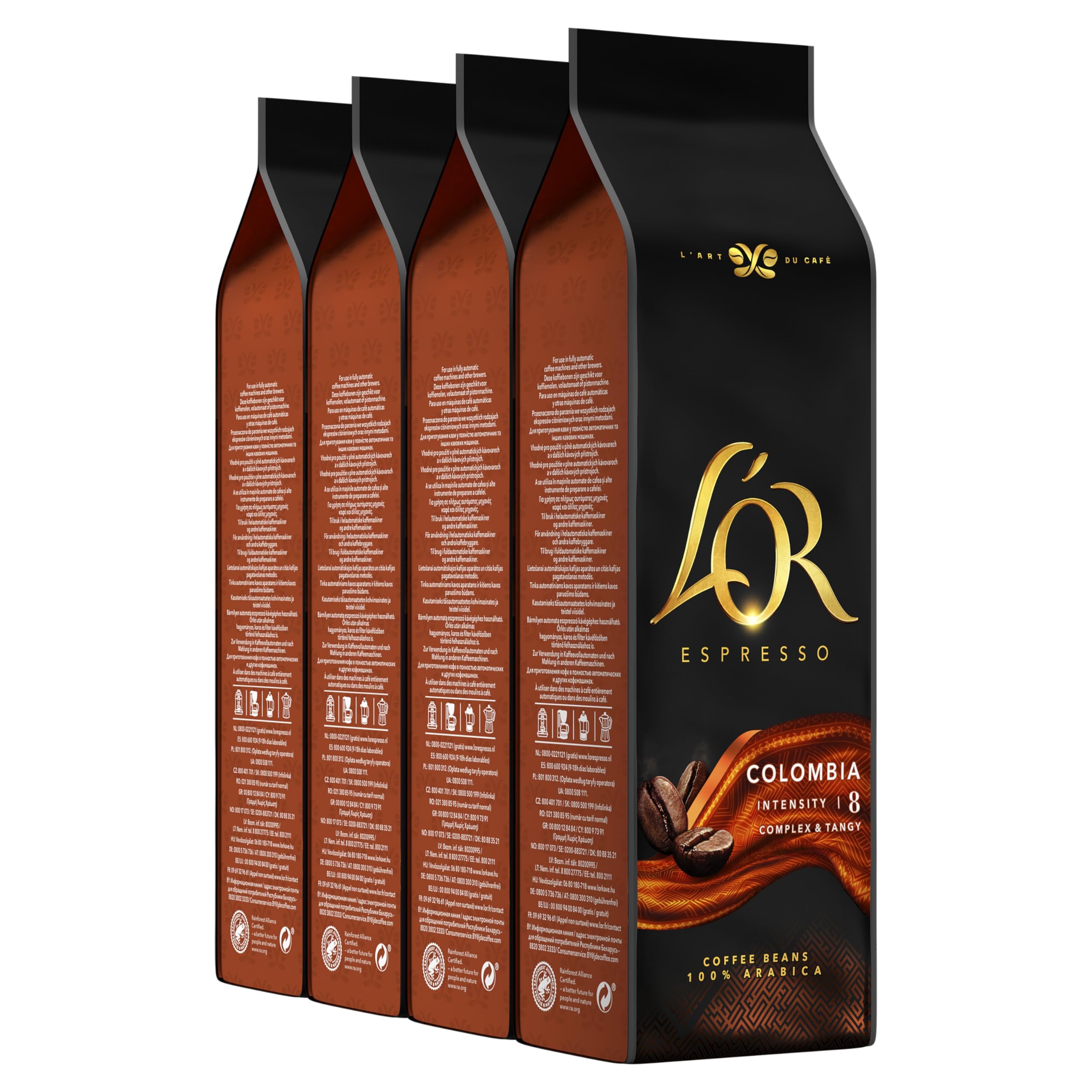 L'OR Espresso Colombia Çekirdek Kahve 500gr x 4 L'OR Espresso Colombia Çekirdek Kahve 500gr x 4