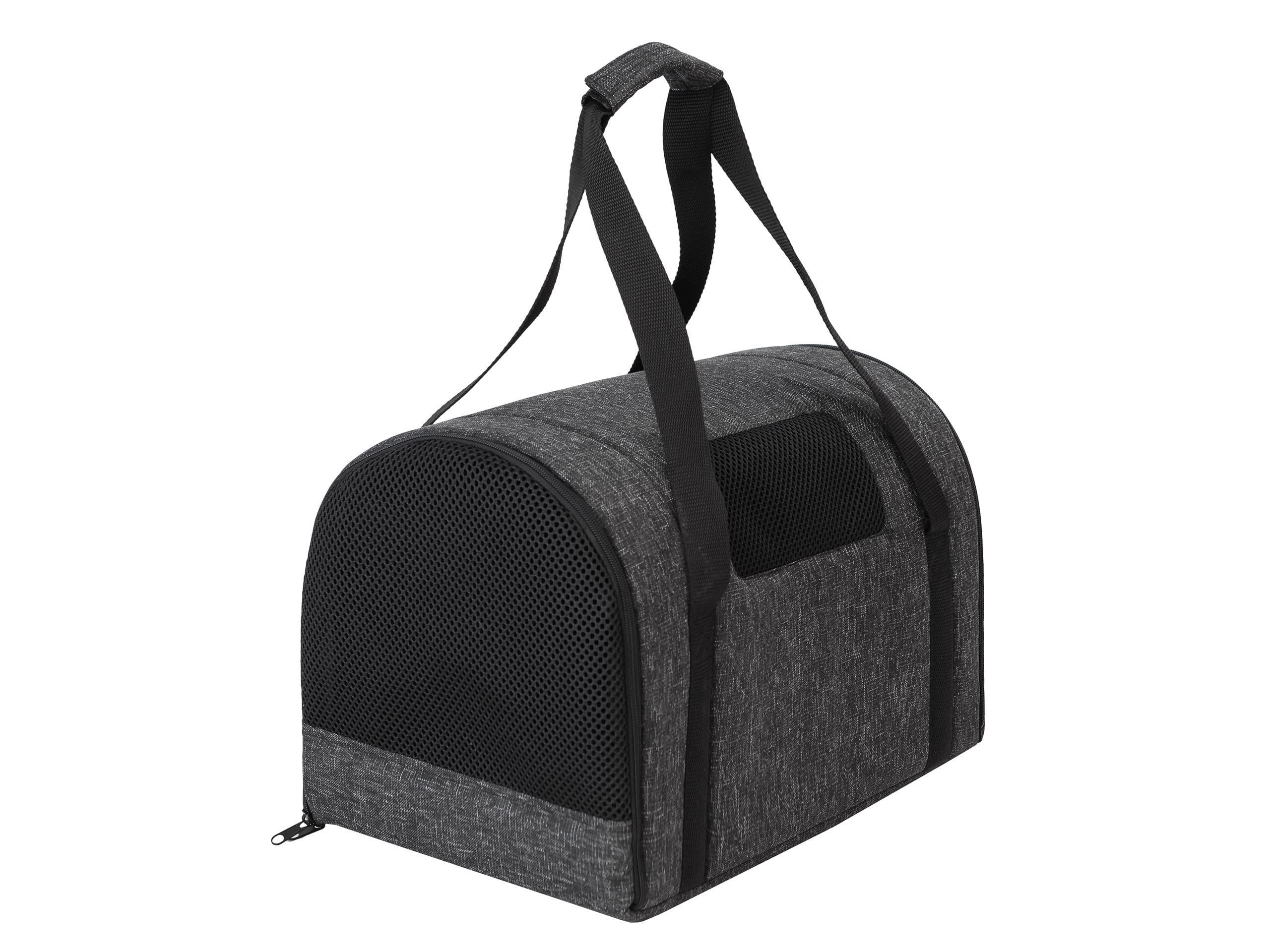 Bolsa de transporte para gatos, bolsa de transporte para mascotas, plegable, para perros o gatos, color negro jaspeado, tamaño 1: 27 x 39 x 28 cm