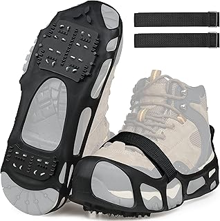 SILANON ice cleats with 24 studs for hiking boots