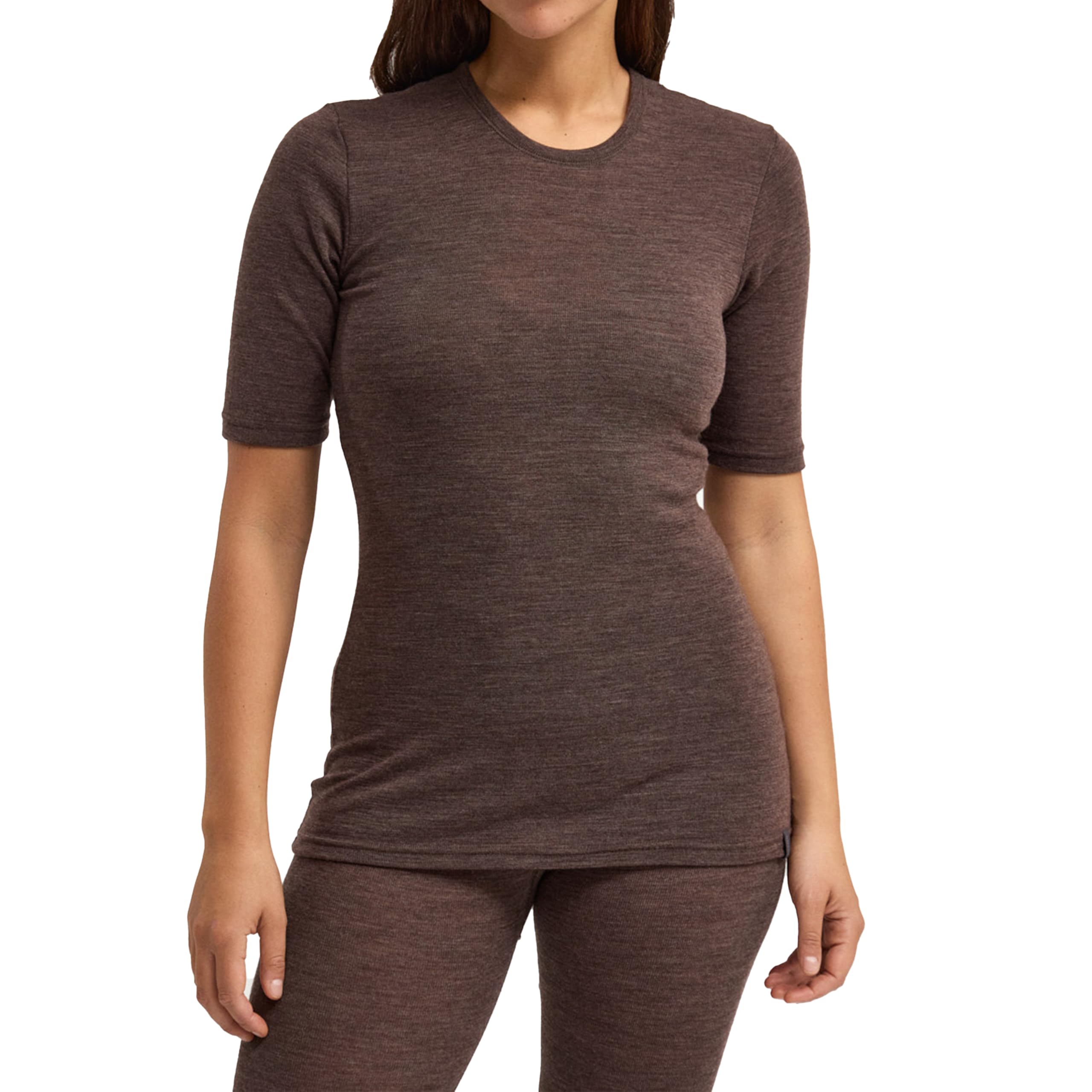 DILLING T-Shirt in Merino Wool - Chestnut Brown 14