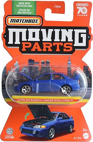 Matchbox 1996 Mitsubishi Lancer Evolution IV, Piezas móviles 4154 Azul