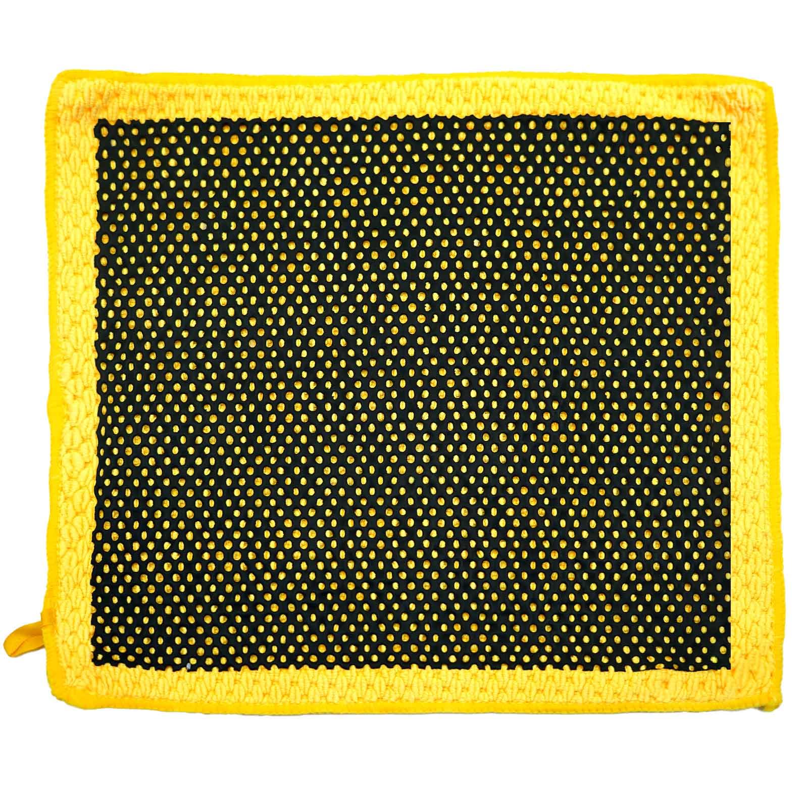 Serviette en argile microfibre automobile jaune 30,5x30,5 cm décontamination carrosserie