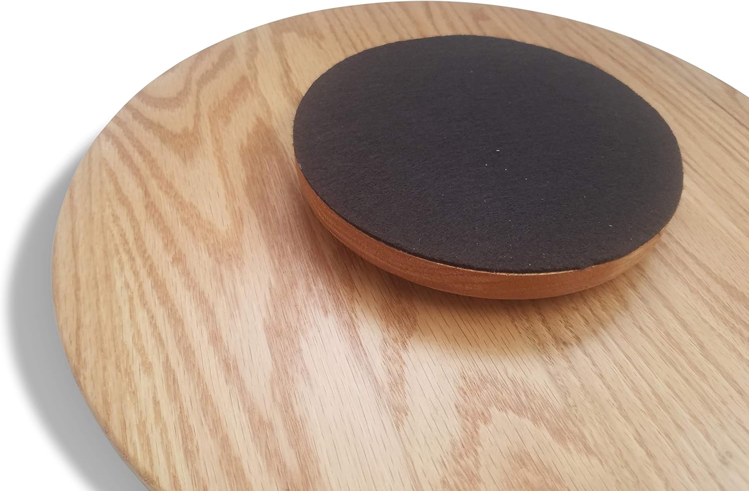 14" Lazy Susan Turn Table Revolving Solid Wood Oak Table Centerpiece Rotate Condiment Server Swivel