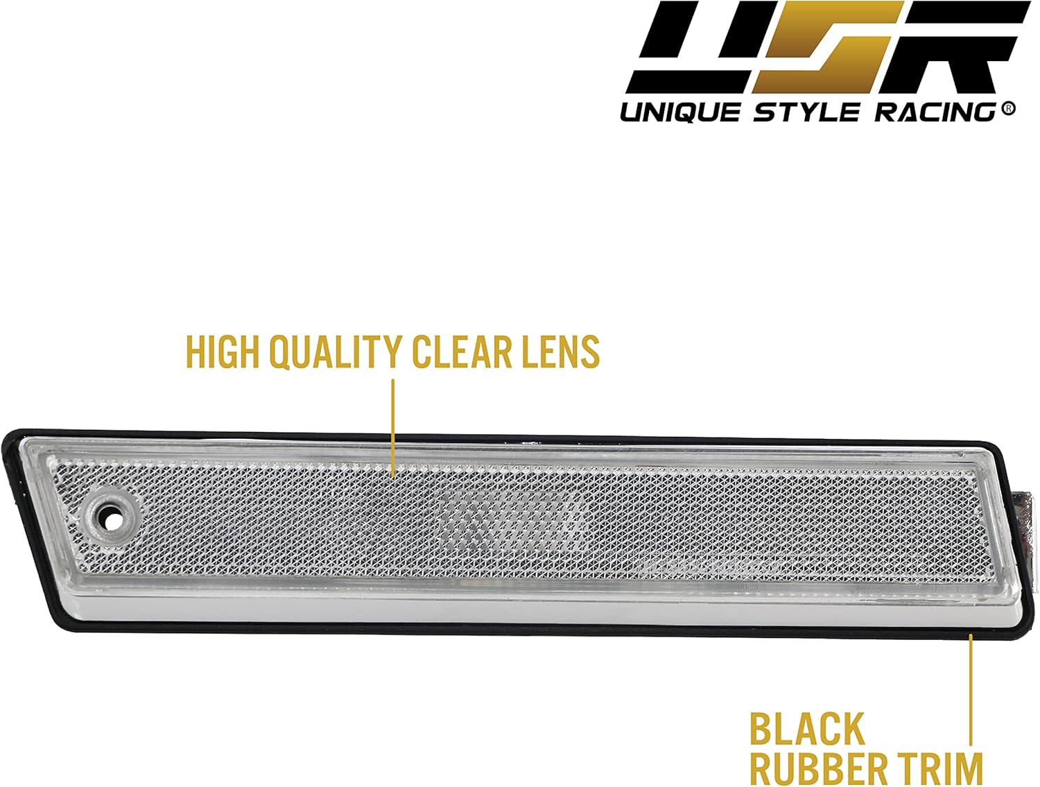 USR 84-92 Golf 2 Side Marker Lights - Front Fender Bumper Sidemarker Parking Lamps (Left + Right) Compatible with 1984-1992 Volkswagen VW Golf II/Jetta/GTi (Euro Style All Clear Lens)