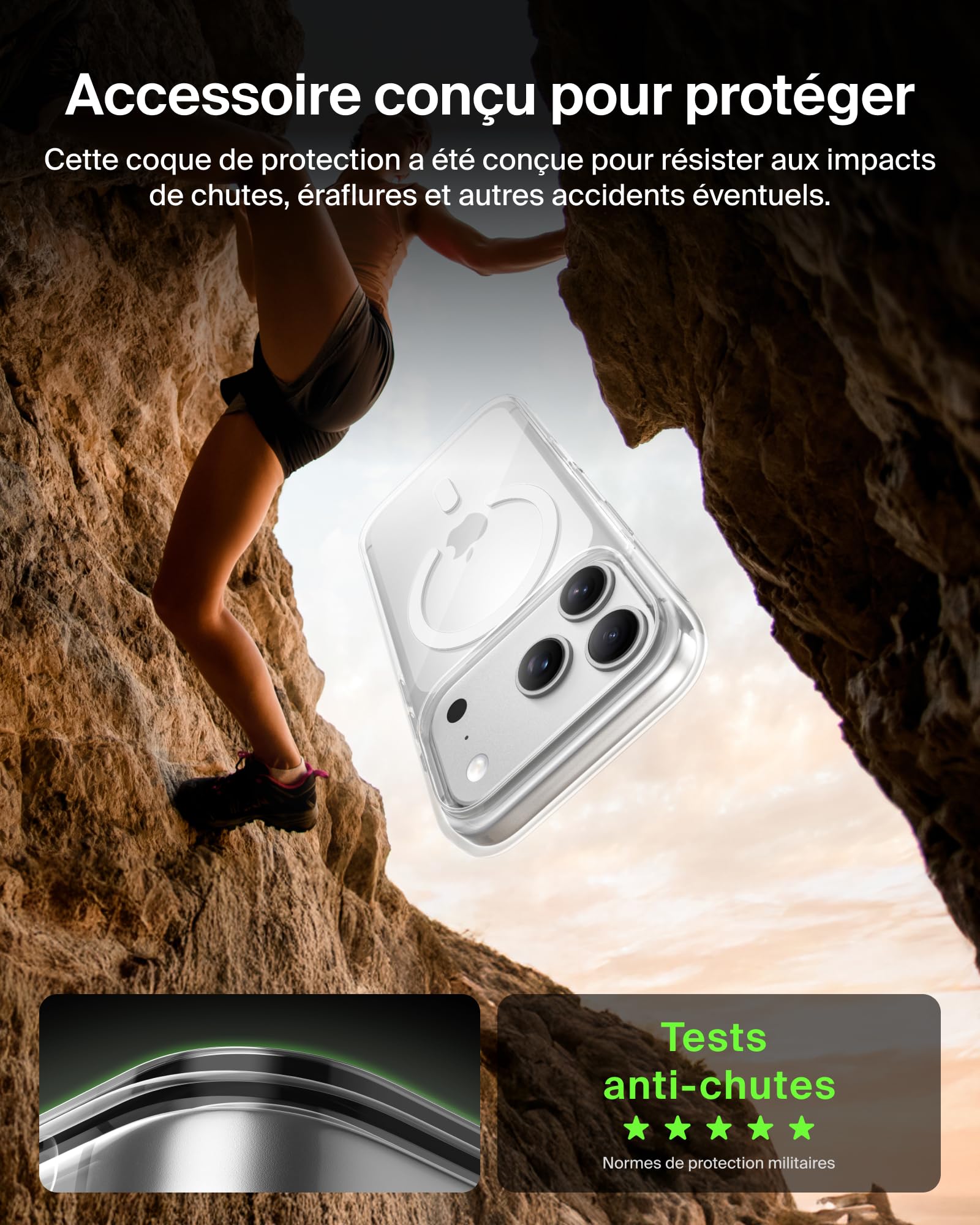 Image secondaire de Coque de Protection Belkin SheerForce Clear pour iPhone 17 Pro - Antirayure et Antimicrobienne