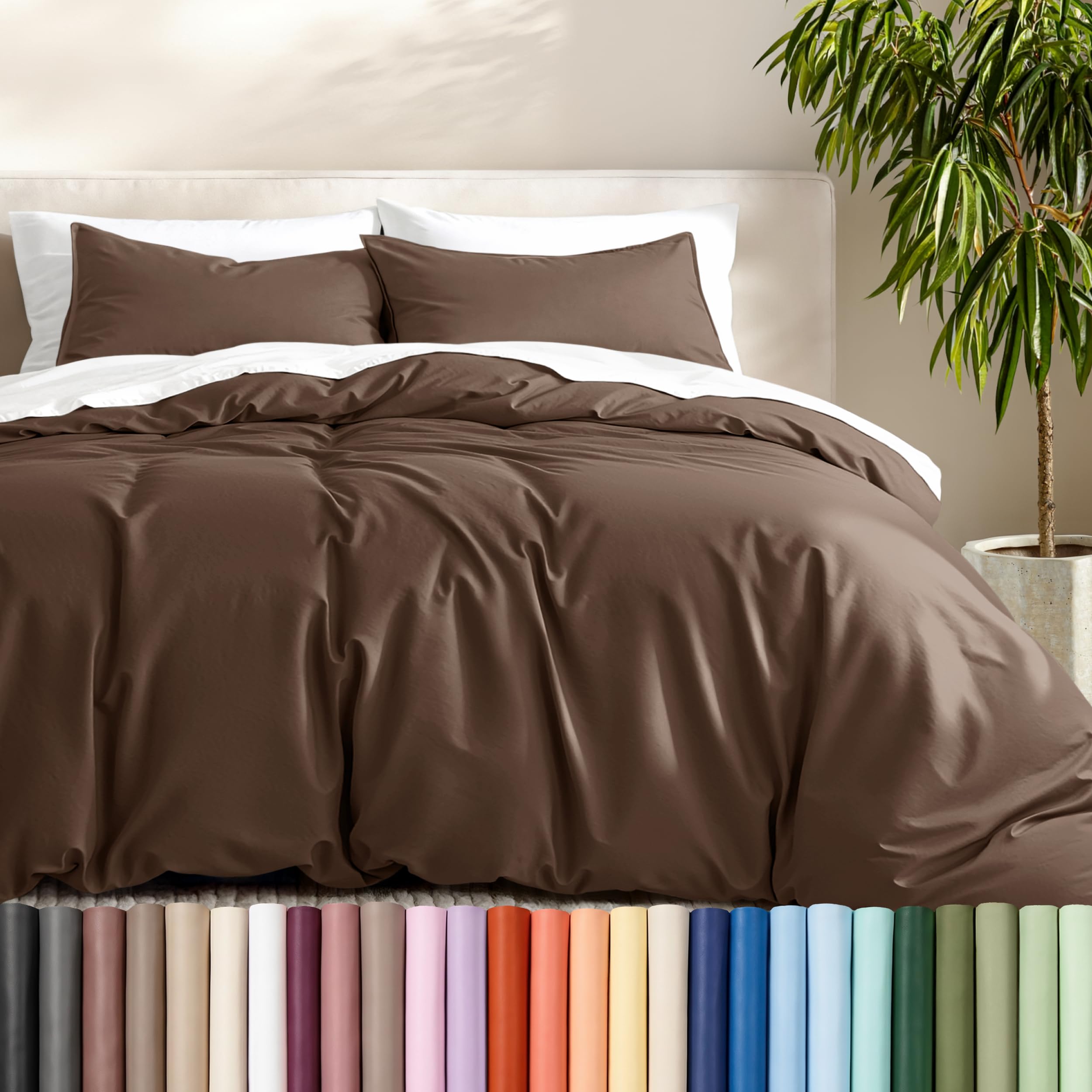 Bare Home Duvet Cover Set 1800 Ultra-Soft (Twin/Twin XL, Cocoa) — image 1