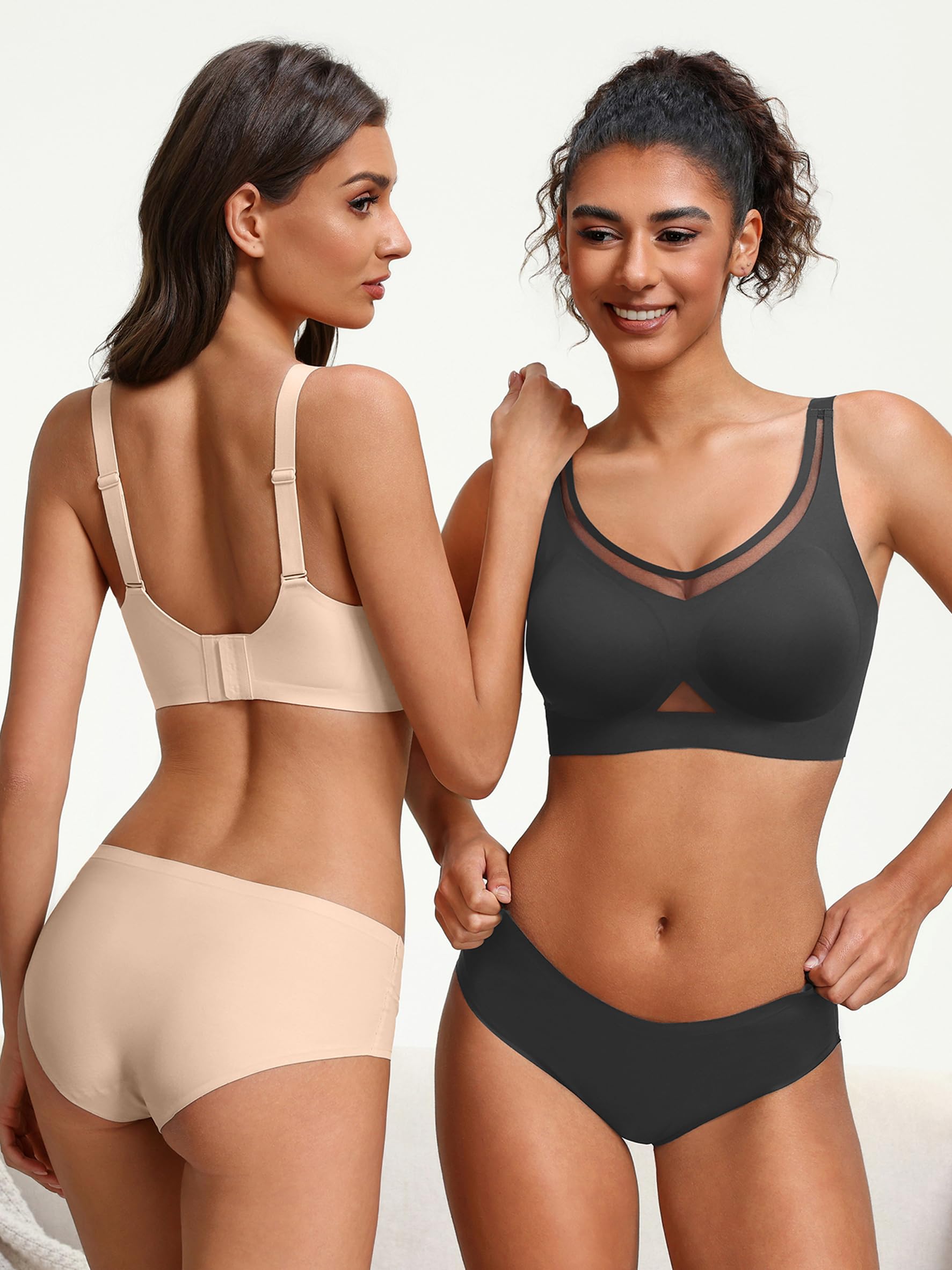 Avidlove Wireless Bras for Women Mesh Full Coverage Jelly Padded Bralette No Underwire Seamless Everyday Bra — view 7
