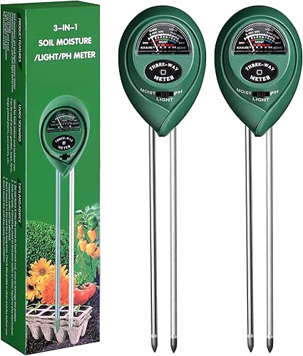 iPower Soil Meter, 3-in-1 Plant Moisture Light PH Tester for