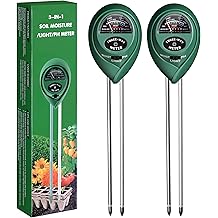 iPower Soil Meter, 3-in-1 Plant Moisture Light PH Tester for Gardening, Farming, Indoor &amp; Outdoor Use, 2 Pack