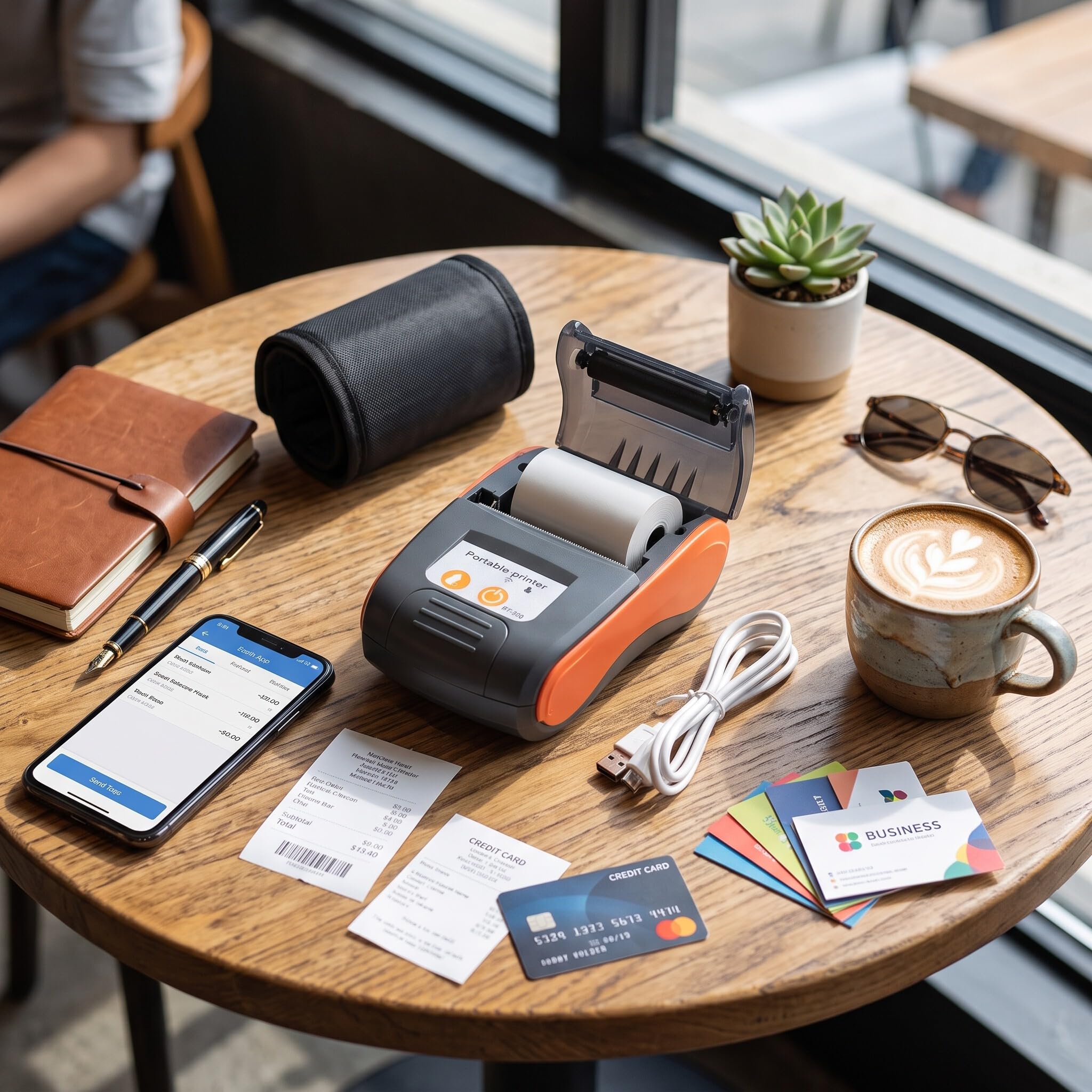 Fafeicy Impresora Térmica Inalámbrica Portátil para Recibos y Tickets Mini Rápida con Bolsa de Almacenamiento para Negocios Pequeños y Movilidad