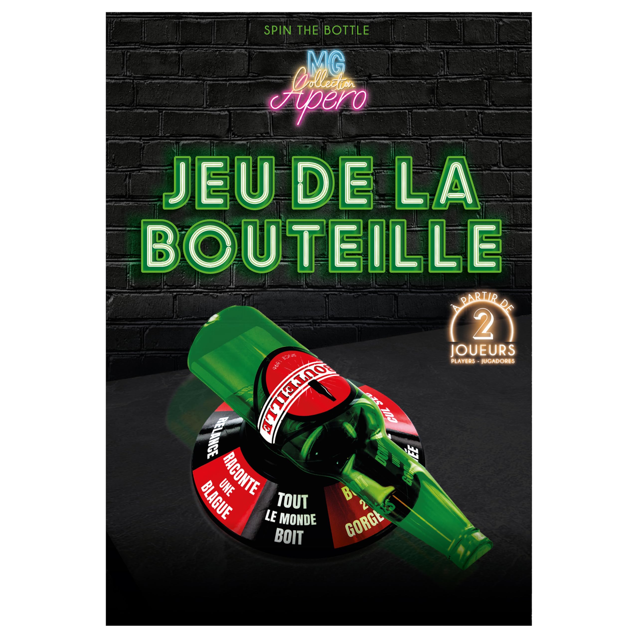 Mister Gadget Jeu de La Bouteille Vert Rouge Noir Amusement Divertissement