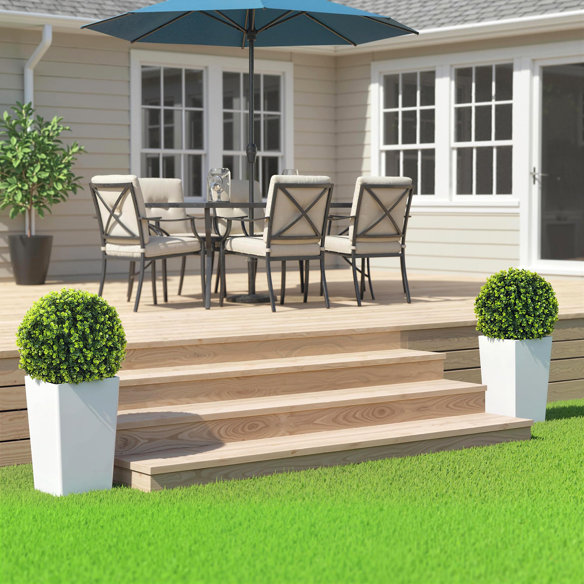 HOMCOM Lot de 2 Boules d'eucalyptus artificielles 65cm en Pot