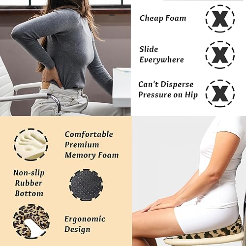 Miniatura 8 de Cojín de asiento bohemio para aliviar el dolor de coxis, oficina, computadora, espuma viscoelástica, cojín para silla de alivio de presión, cojín de
