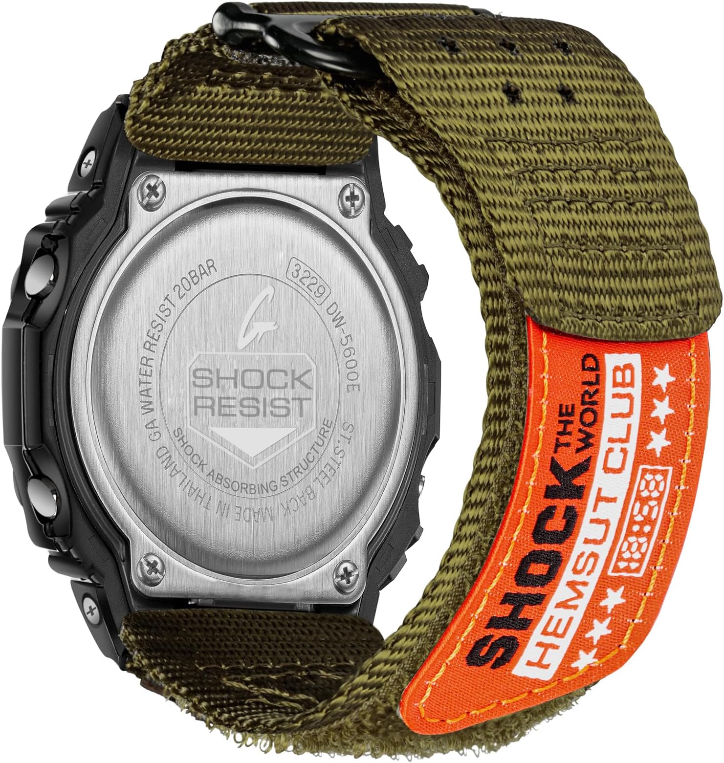 Watch Band Strap for Casio Mens G-Shock DW-D5600/5610/5700/8900,GLS-100/5600/6900/8900,GD-100/110/120/350,16mm Leather Hook & Loop Casio strap