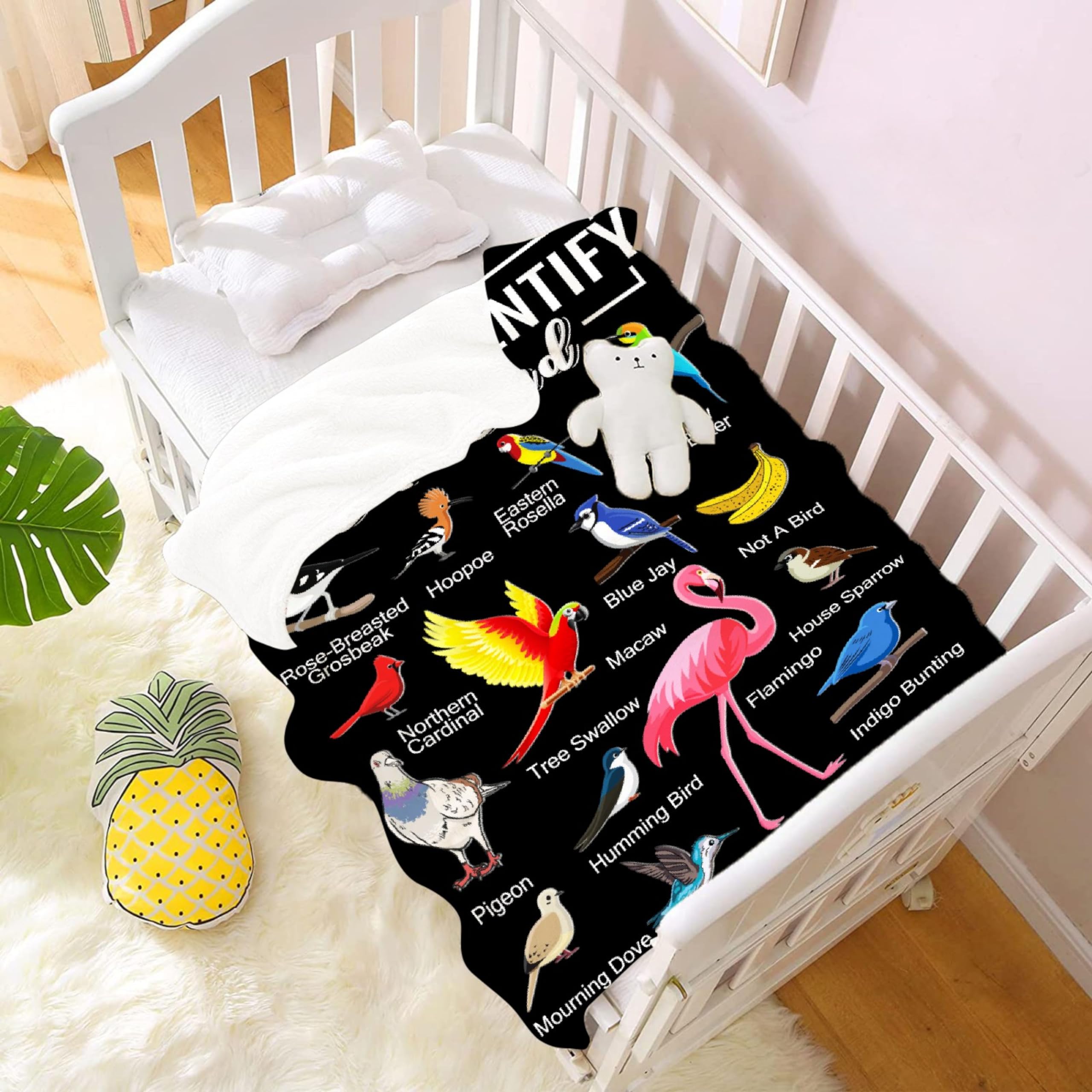 Bird Blanket Best Gifts for Lover Girls Boys Kids Super Soft Warm How to Identify A Bird Throw Blanket Perfect for Sofa Bed Camping Blankets All Season Use (40