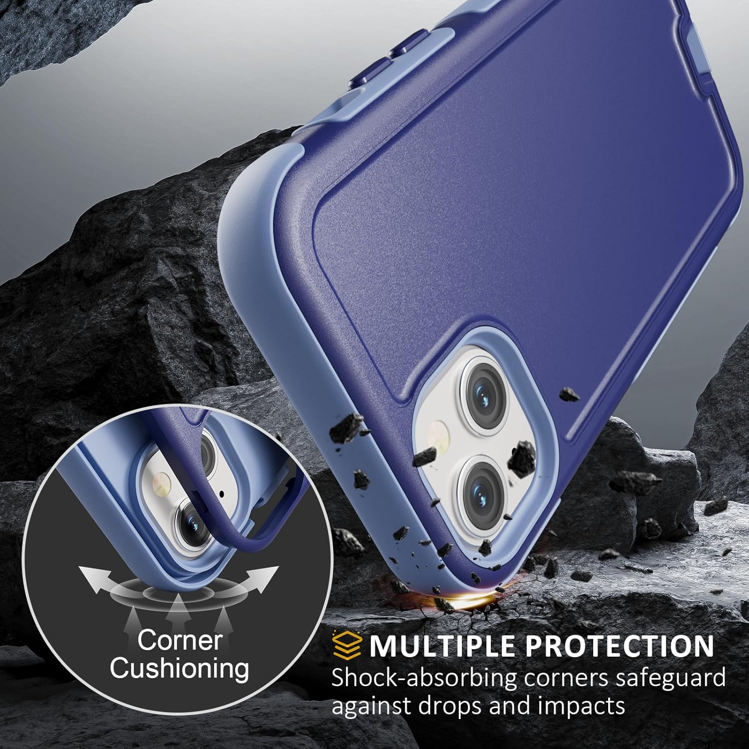 Follaroma for iPhone 14 Plus Case, Compatible with MagSafe, Heavy Duty Shockproof Protective Phone Case, Anti-Drop Protection, Dual Layer Magnetic Phone Cover for iPhone 14 Plus, 6.7", Blue-Purple