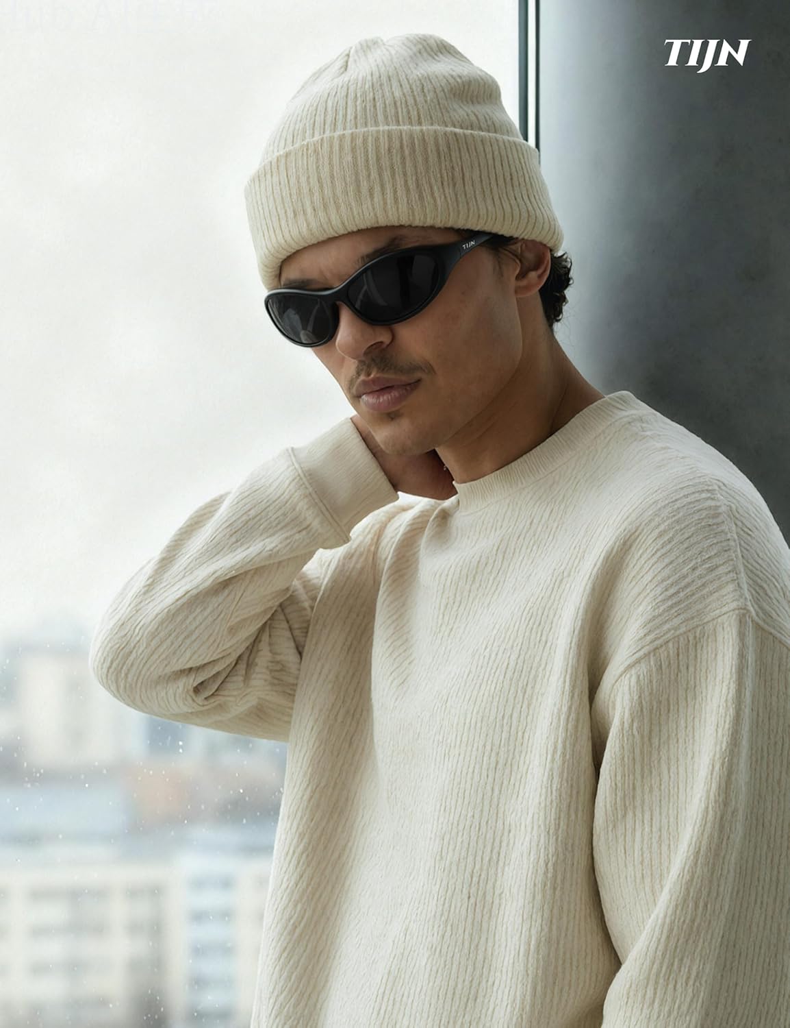 TIJN Sports Sunglasses for Men Women UV400 Wraparound Cycling Running Golf Motorcycle Glasses, Large Outdoor Shades, Vanta - Image 2