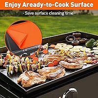 Vista 6 de Wohbay Alfombrilla de silicona de grado alimenticio de 28 pulgadas para superficie de plancha, accesorios de parrilla Blackstone, protector