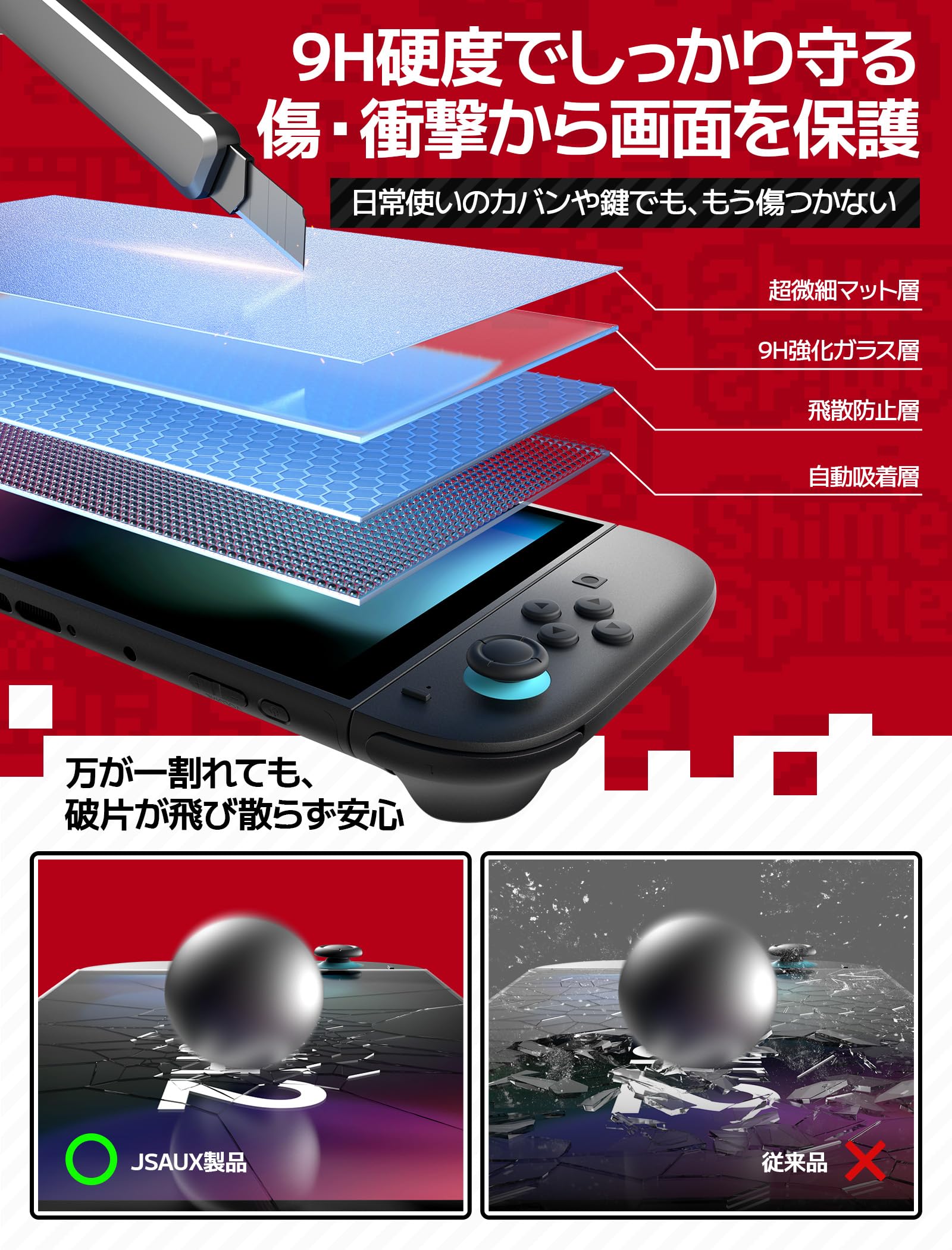 Amazon.co.jp: JSAUX Switch 2 用 保護フィルム アンチグレア ガイド枠