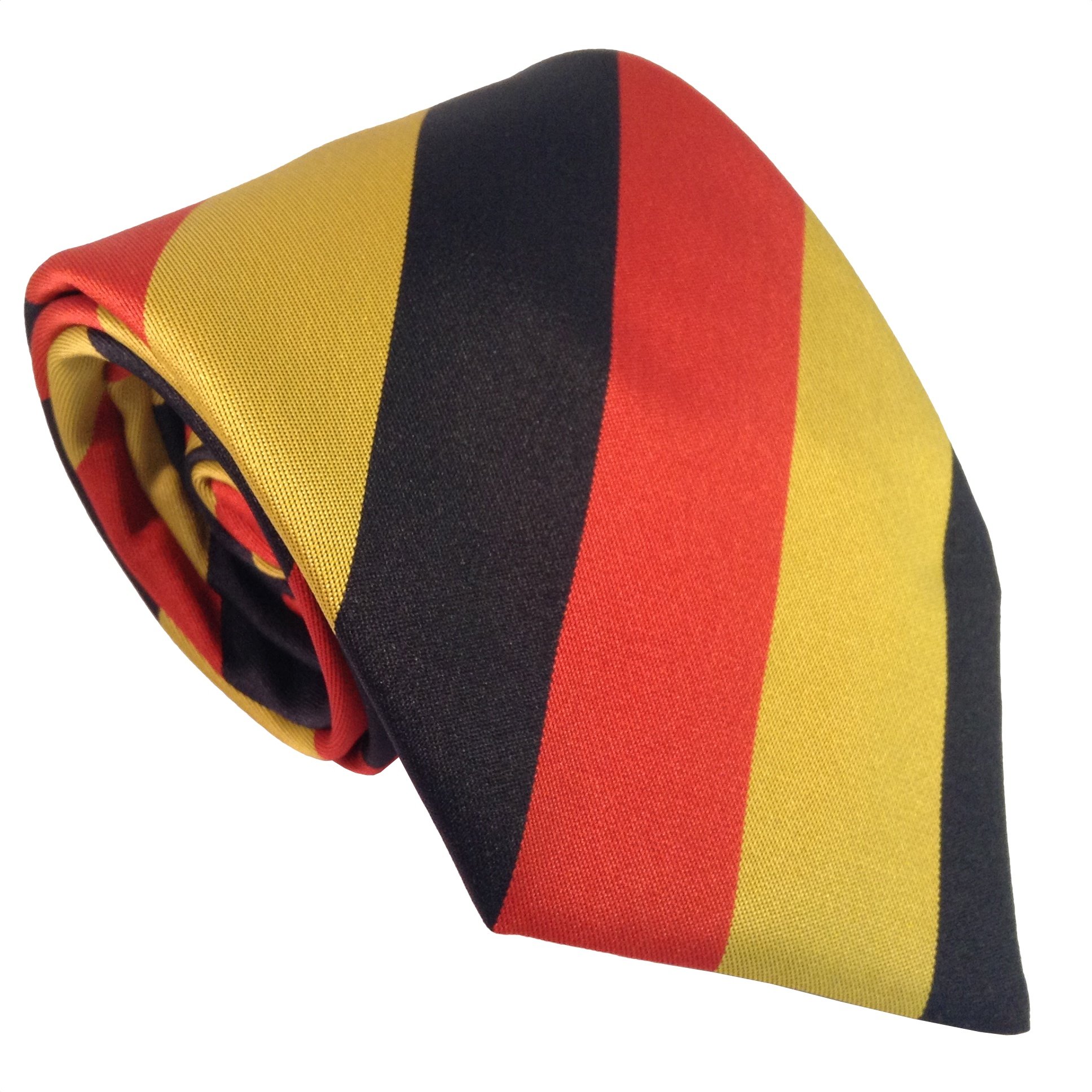 Great British Tie Club Men's Red Gold Black German National Flag Striped Tie