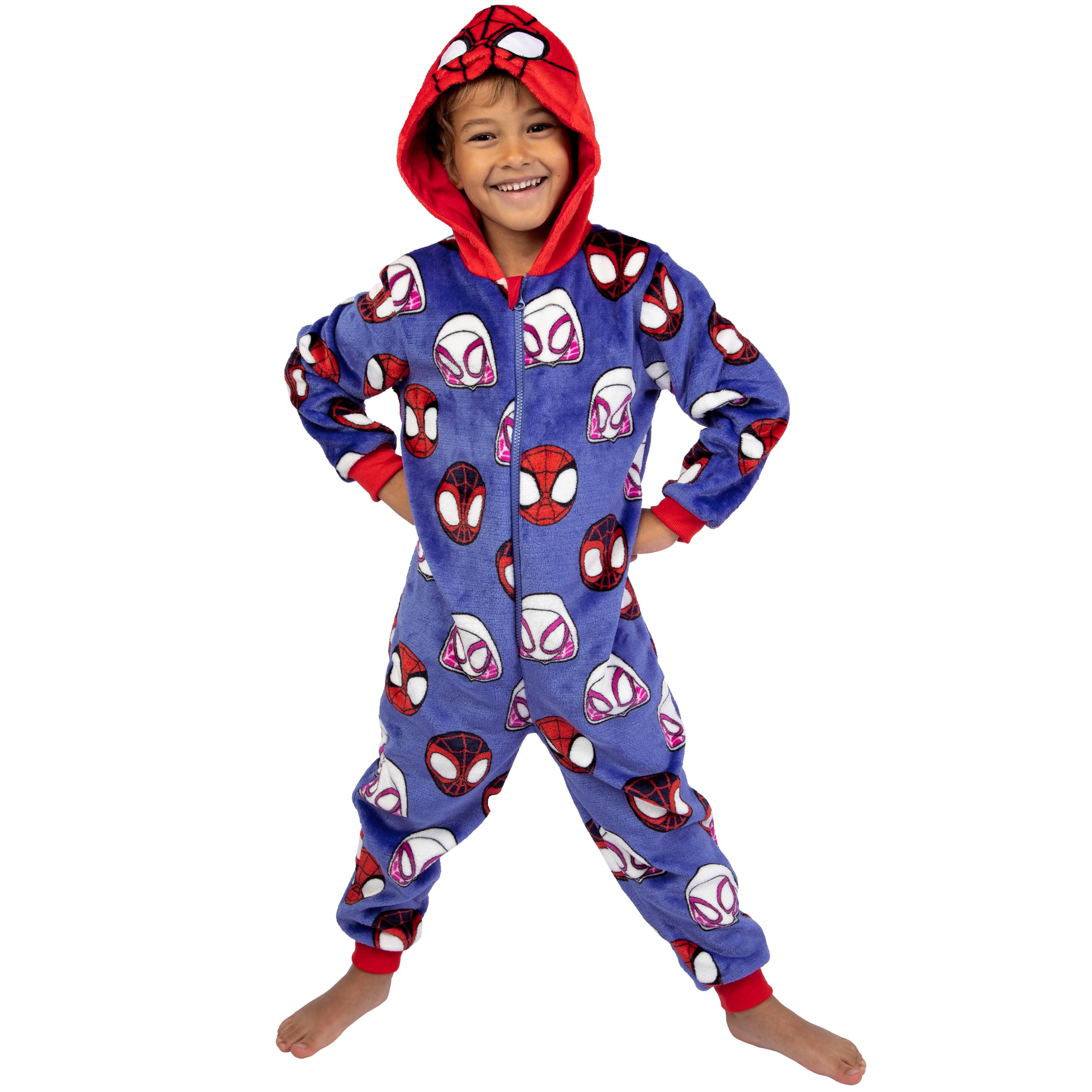 Marvel Pigiama Bambino | Spiderman Pigiama Intero Bambini | Pigiamone Pile Bambino | 2 E 8 Anni