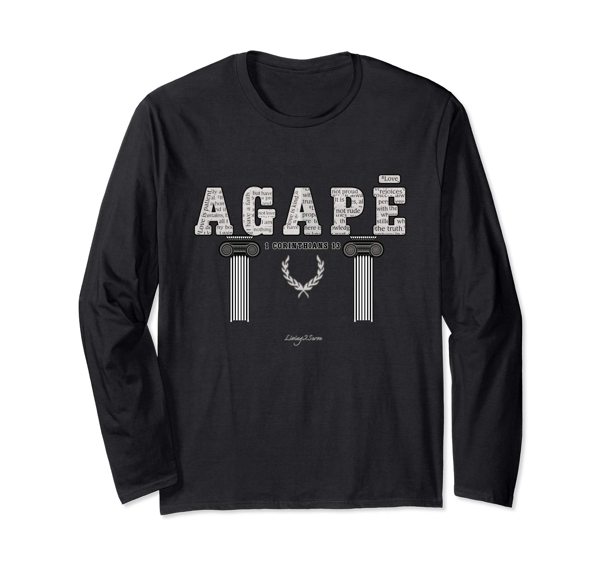 Living2Serve InspiredChristian Clothing, Agape the Greek word for Love Long Sleeve T-Shirt
