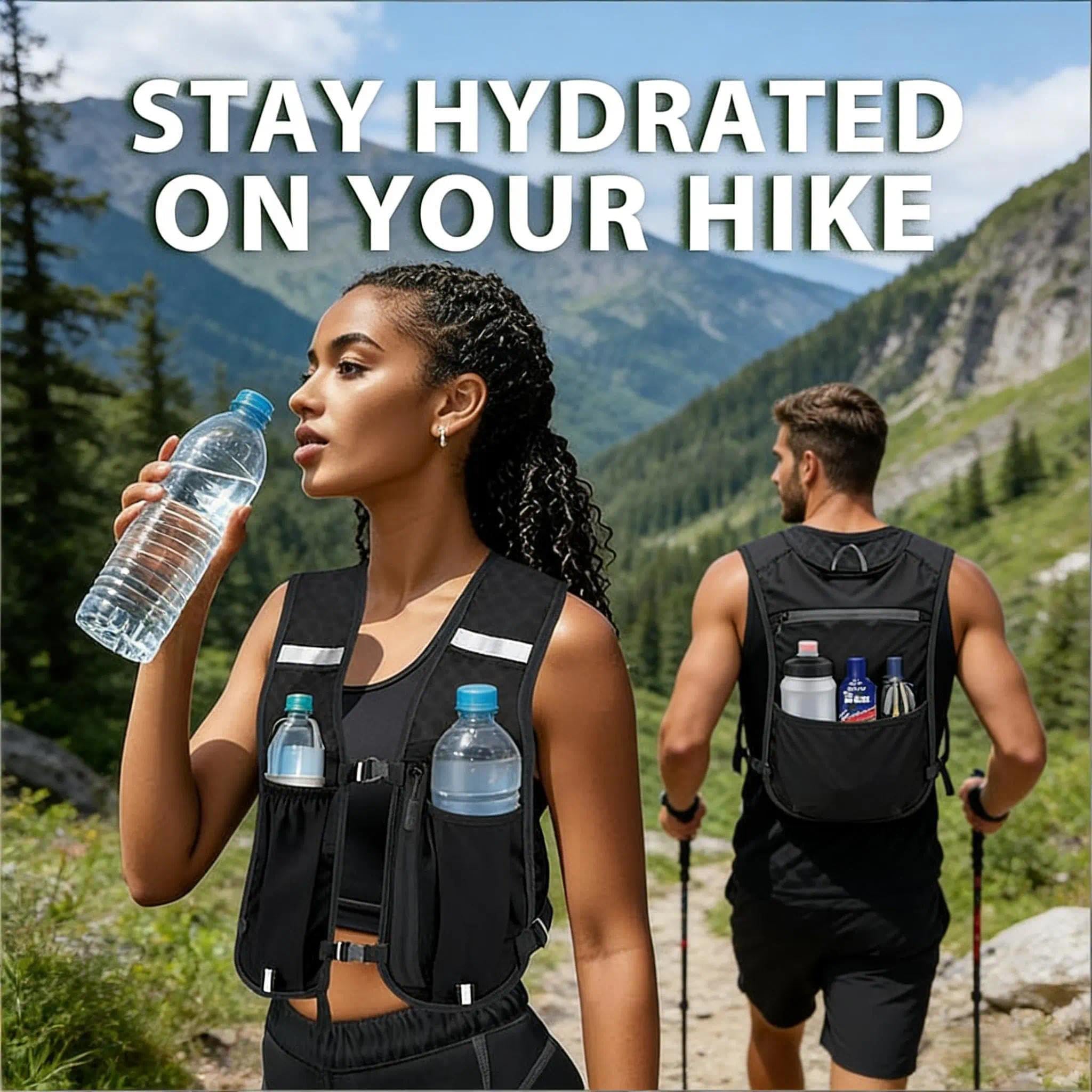 AYZDJ Gilet de Course Unisexe avec Support de téléphone et Rangement – Gilet d'hydratation réglable léger et Respirant pour la Course, Le Cyclisme et la randonnée - 4