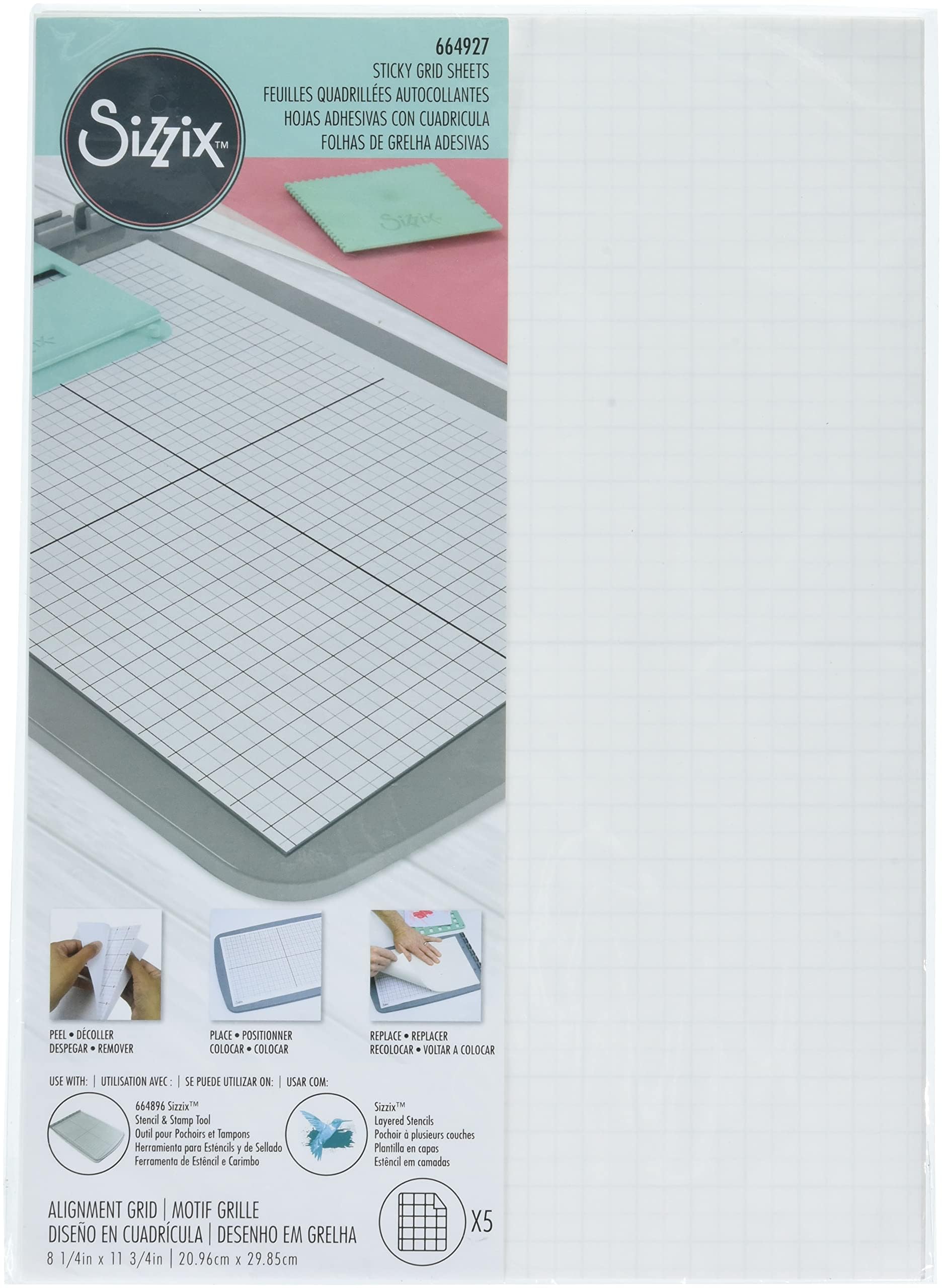 Amazon.com: Sizzix Sizzx Accessory Sticky Grid Sheets 8 1/4