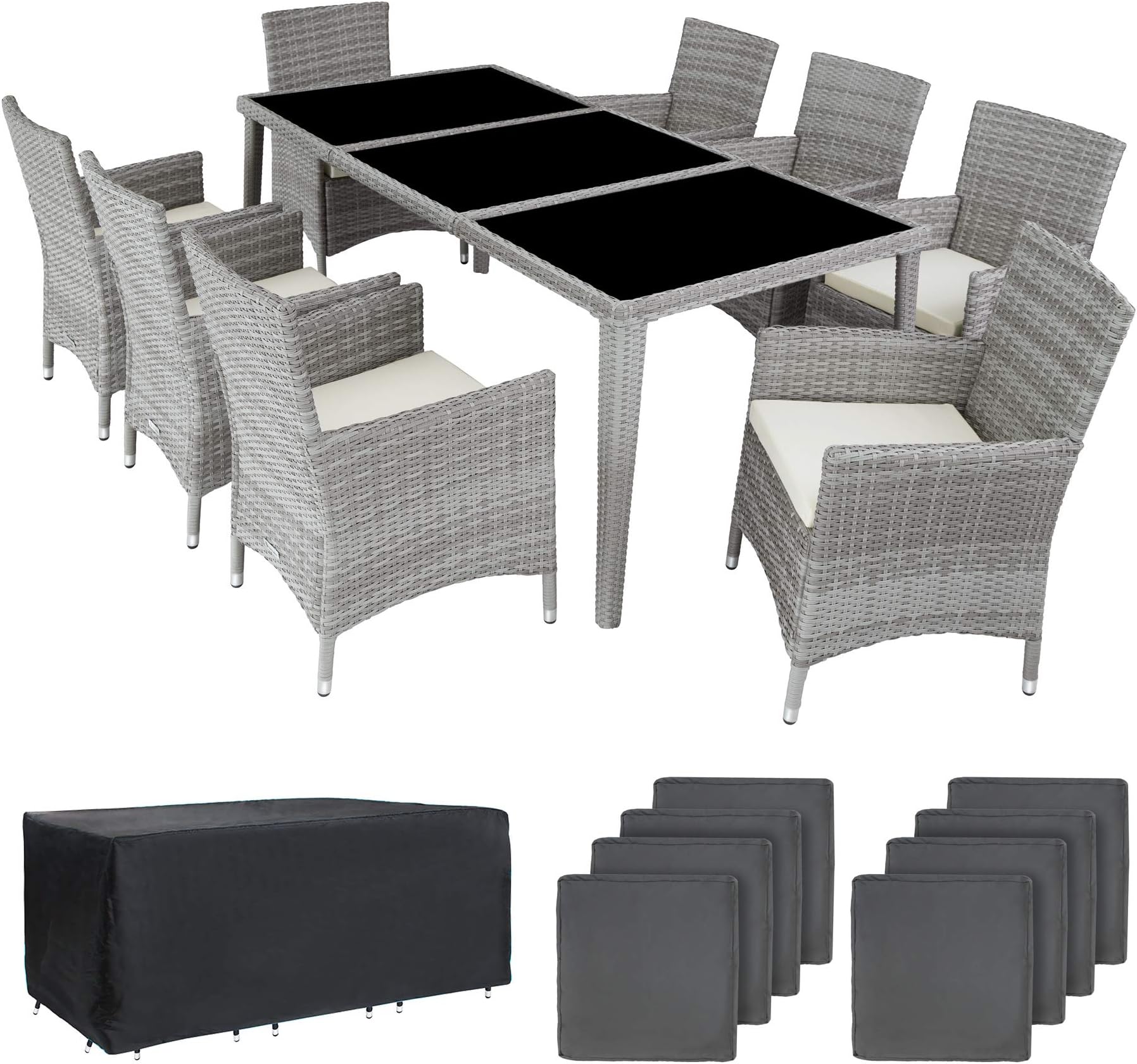 Salon De Jardin 3 Pcs | Mobilier D'Extérieur | Ensemble De Table Et Chaises Avec Coussins Aluminium Anthracite Cfw274334 91677919