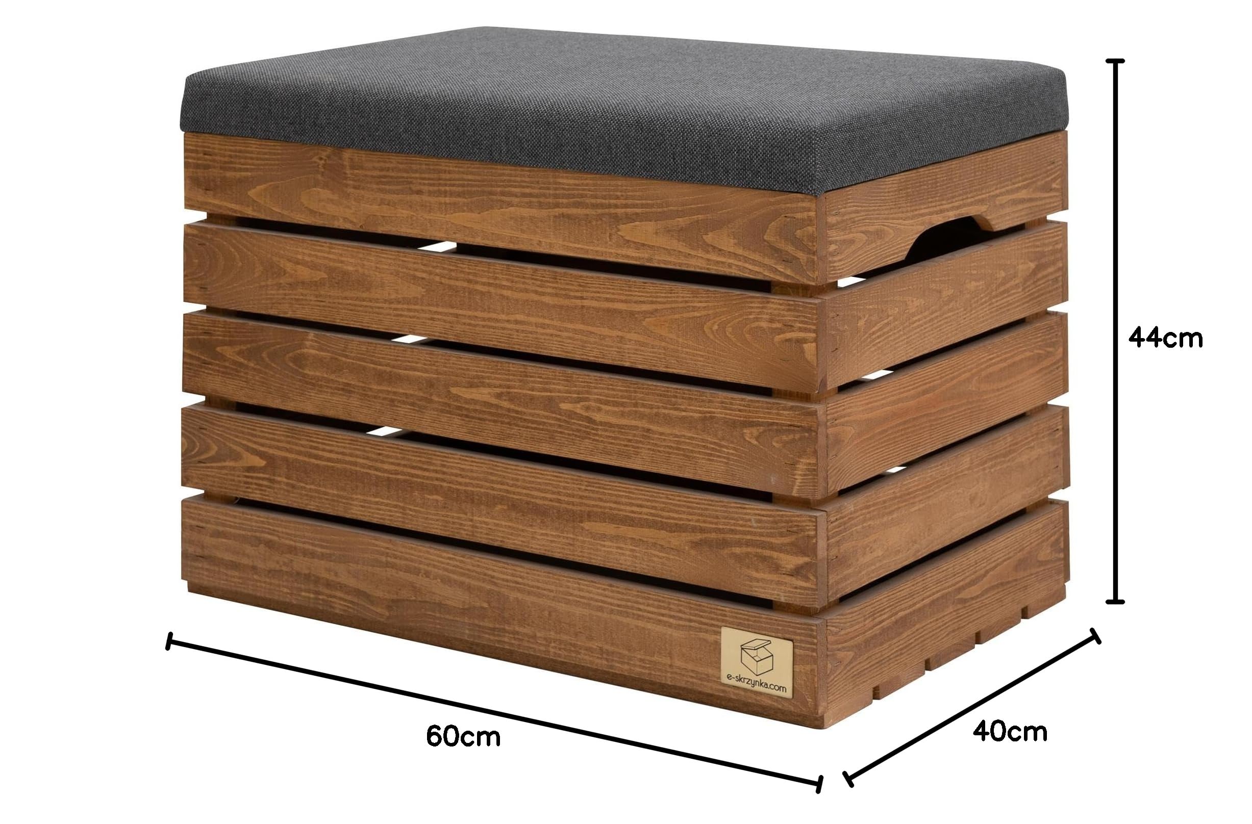 | Sitztruhe mit stauraum holz - polsterbank Sitzbox - sitzbank mit stauraum - aufbewahrungsbox mit deckel - schuhbank mit sitzfläche 60x40x44cm