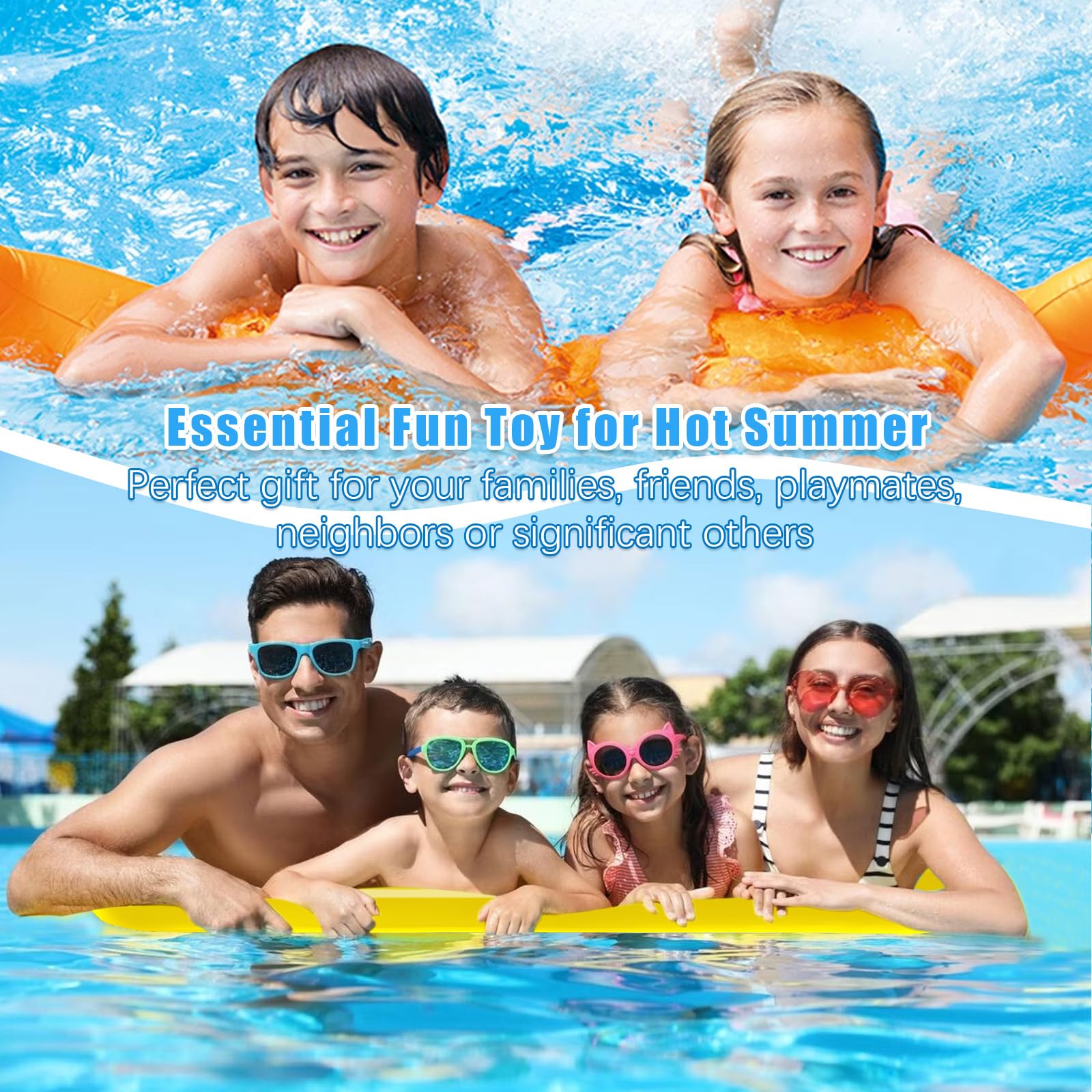 6 stuks zwembad opblaasbare sticks 105 cm gigantische opblazen zwembad noedel kleurrijke PVC zwembad drijvende noedels voor waterspelen, zomer zwembad feest en strand, 6 kleuren