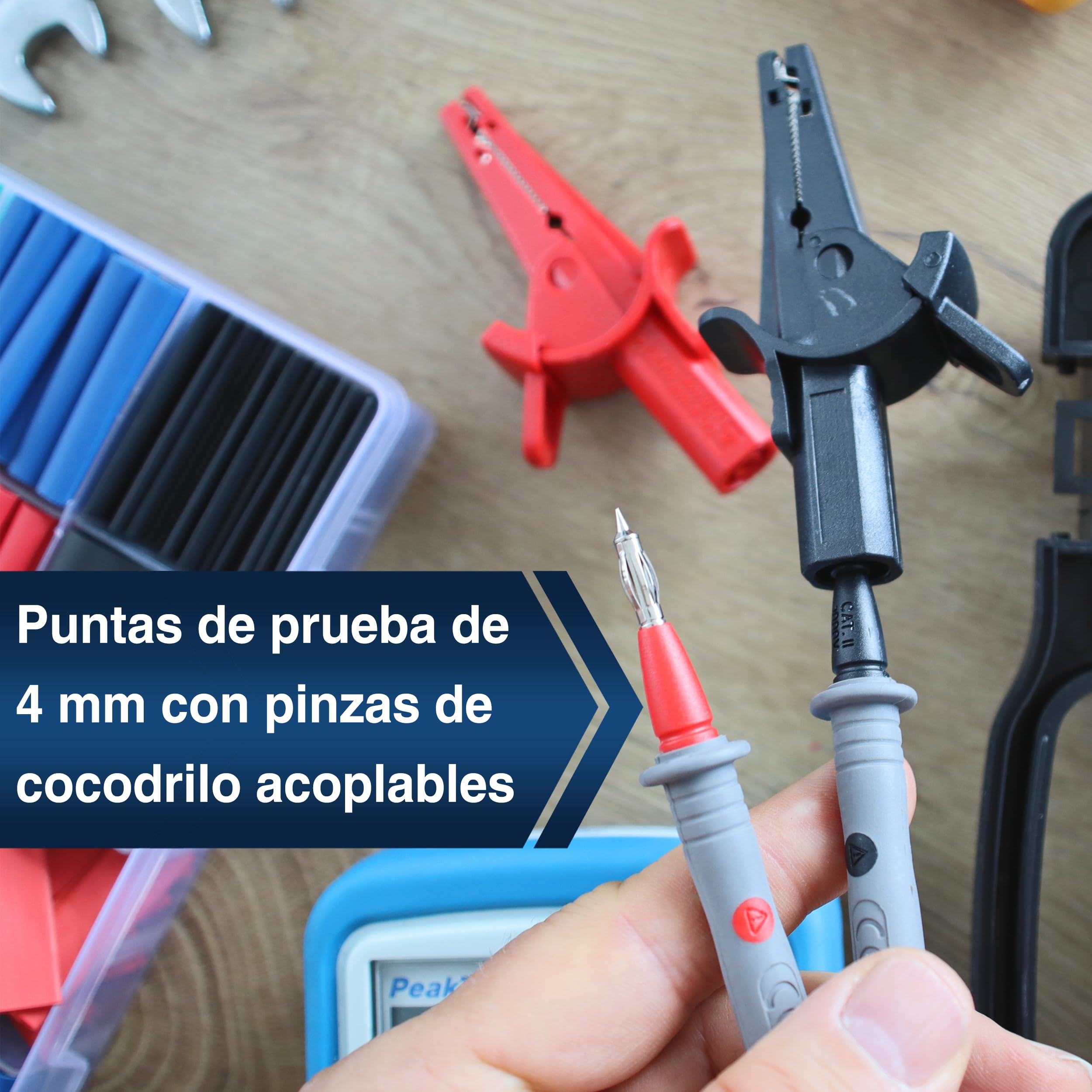 PeakTech 2695 – Probador de aislamiento, calibrado, probador de continuidad, voltímetro, circuitos, fusibles, mínimo/máximo, retención de datos, TUV/GS - 125V, 250V, 500V, 1000V