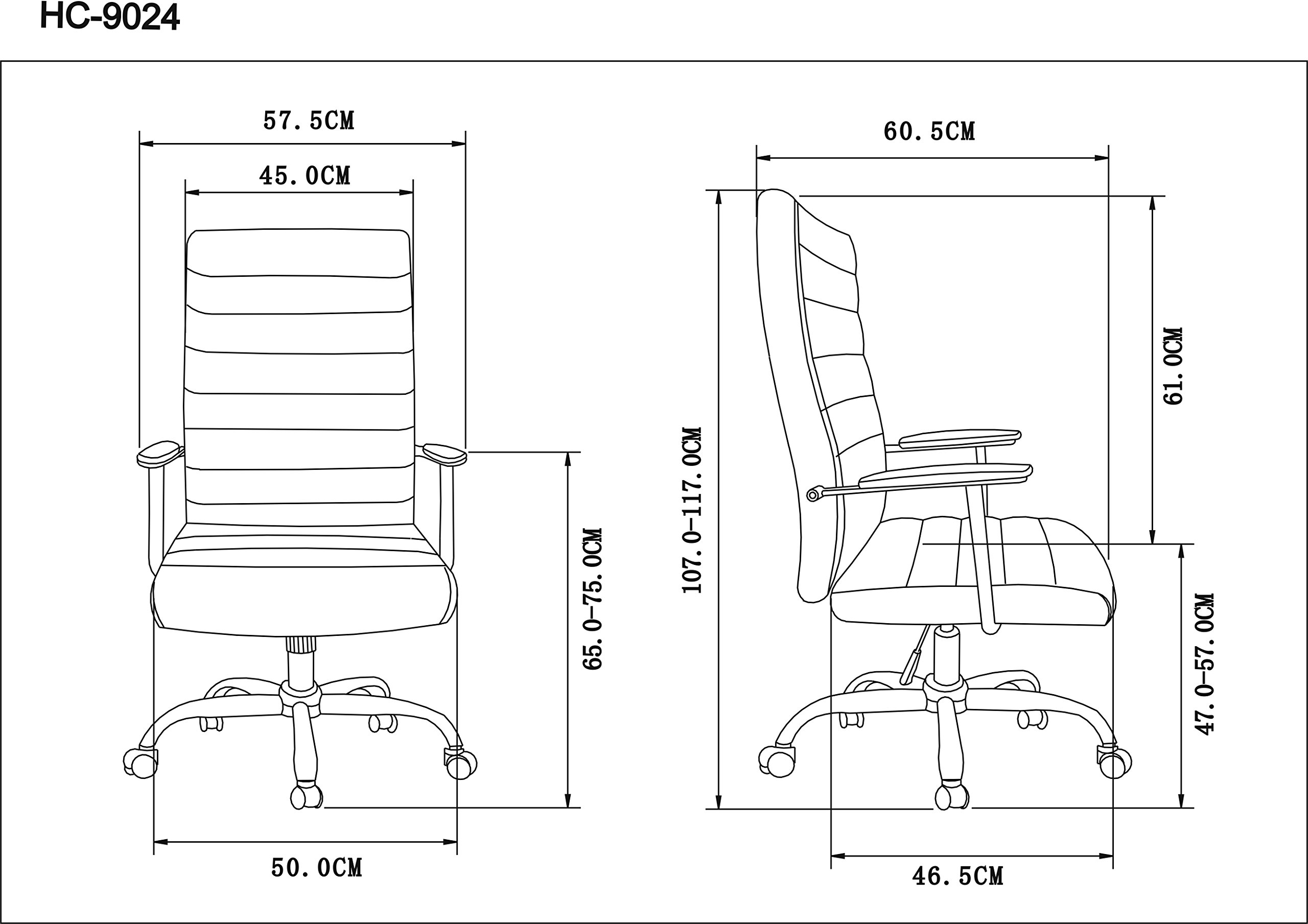 La Silla Española Patones - Sedia da ufficio direttore con braccioli, pelle sintetica, bianco, 50 x 47 x 116 cm