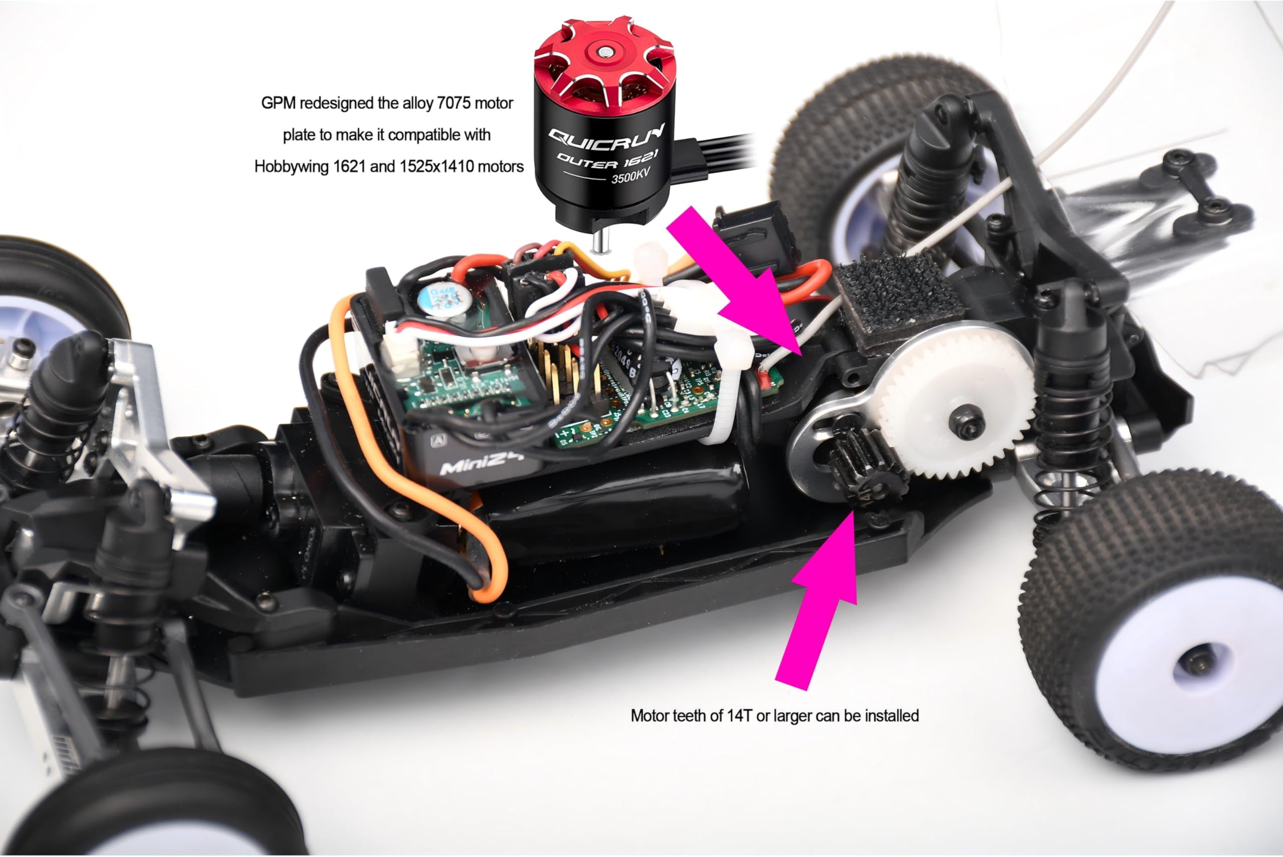 Custodia Trasmissione INJORA Per Mini Buggy - Alluminio CNC, Per Losi