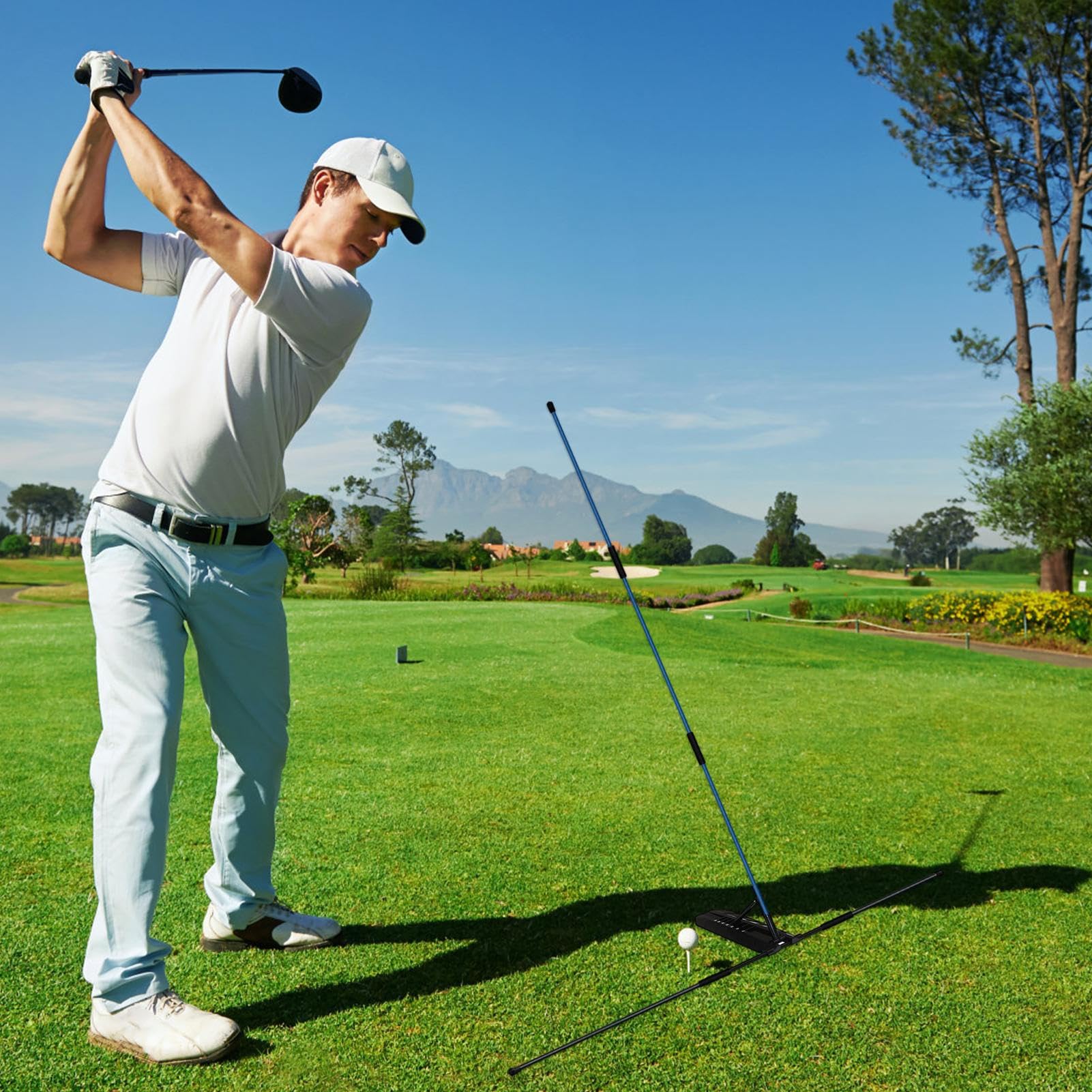 Barra de alineación de golf | Barra de entrenamiento desmontable y ajustable,Palos de ejercicio para golf | para ejercicio en casa, en el patio trasero y en interiores, astillado y golpeando