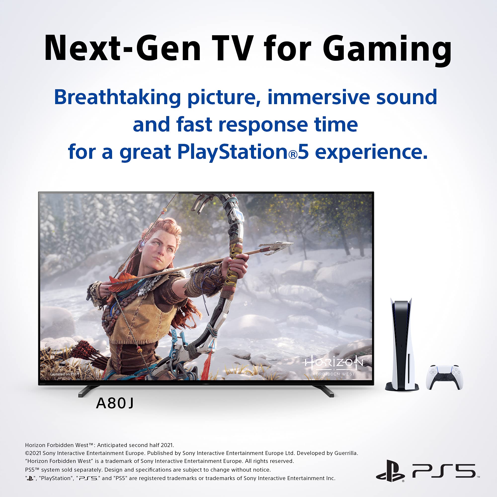 Sony 65 Inch BRAVIA XR A80J OLED Smart Google TV, Perfect For Gaming