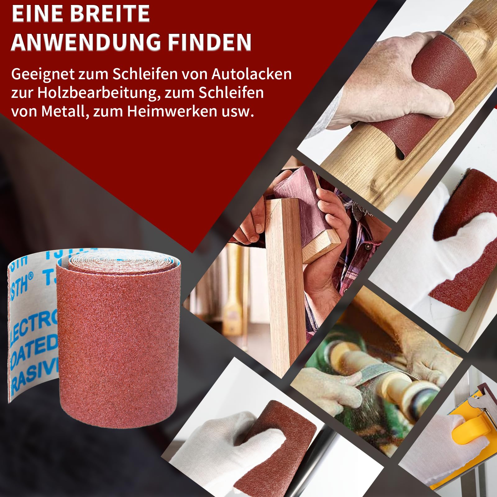 Rotolo Di Carta Abrasiva Multi Abrasiva, 150, 240, 320, 400, Carta