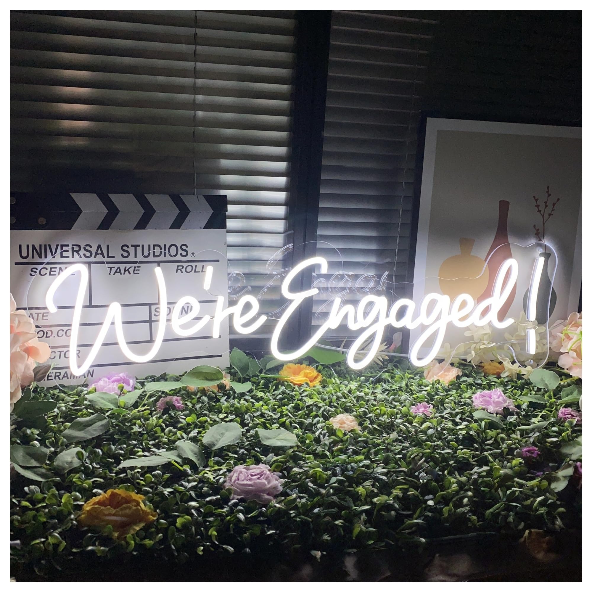 RONGCH Hanging Art Signs We are Engaged LED Neon Sign Gameroom Bedroom Bar Livingroom Birthday Party Wall Decoration 58cm