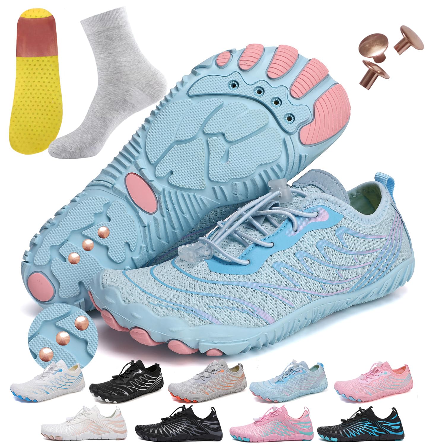 AddBili Grounding Shoes Barefoot Shoes with Copper Infused Iinsoles & Conductive Socks, Grounded Footwear for Women Effectively Soft,Comfortable