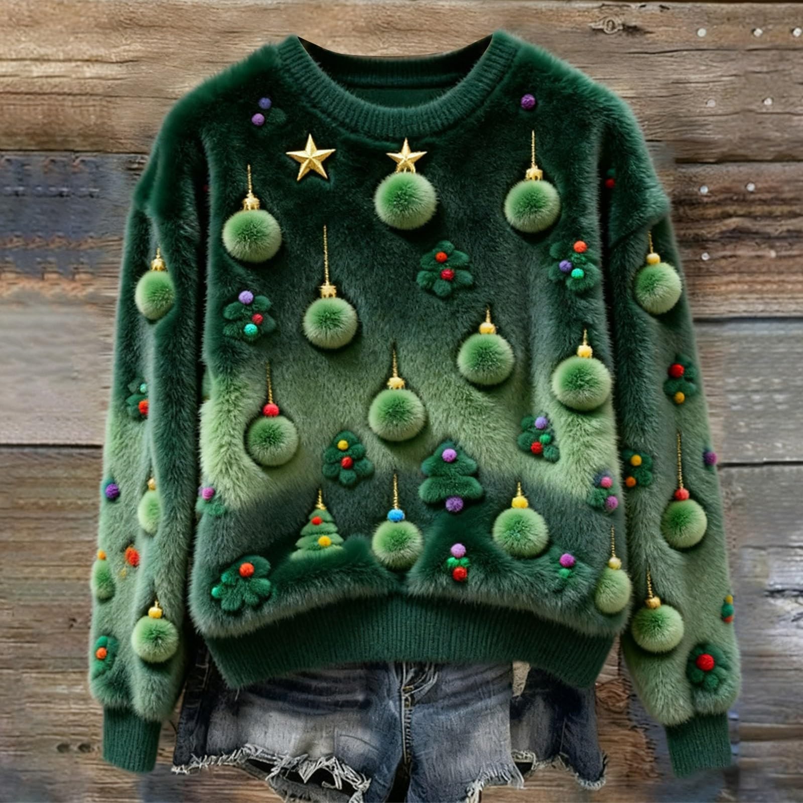 Pull Noel Femme Rigolo Hiver Drôle Sweat Pull à Col Rond et Manches Longues Sweatshirt Automne Hiver Décontracté Noël Renne Bonhomme de Neige Christmas Oversize Chaud Polaire Sweatshirt S-5XL