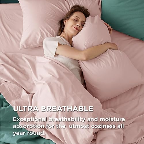 Miniatura 3 de Bedsure - Juego de sábanas de tamaño king de 100% algodón, percal suave, transpirables, con esquinas tipo bolsillos profundos de hasta 16 pulgadas,