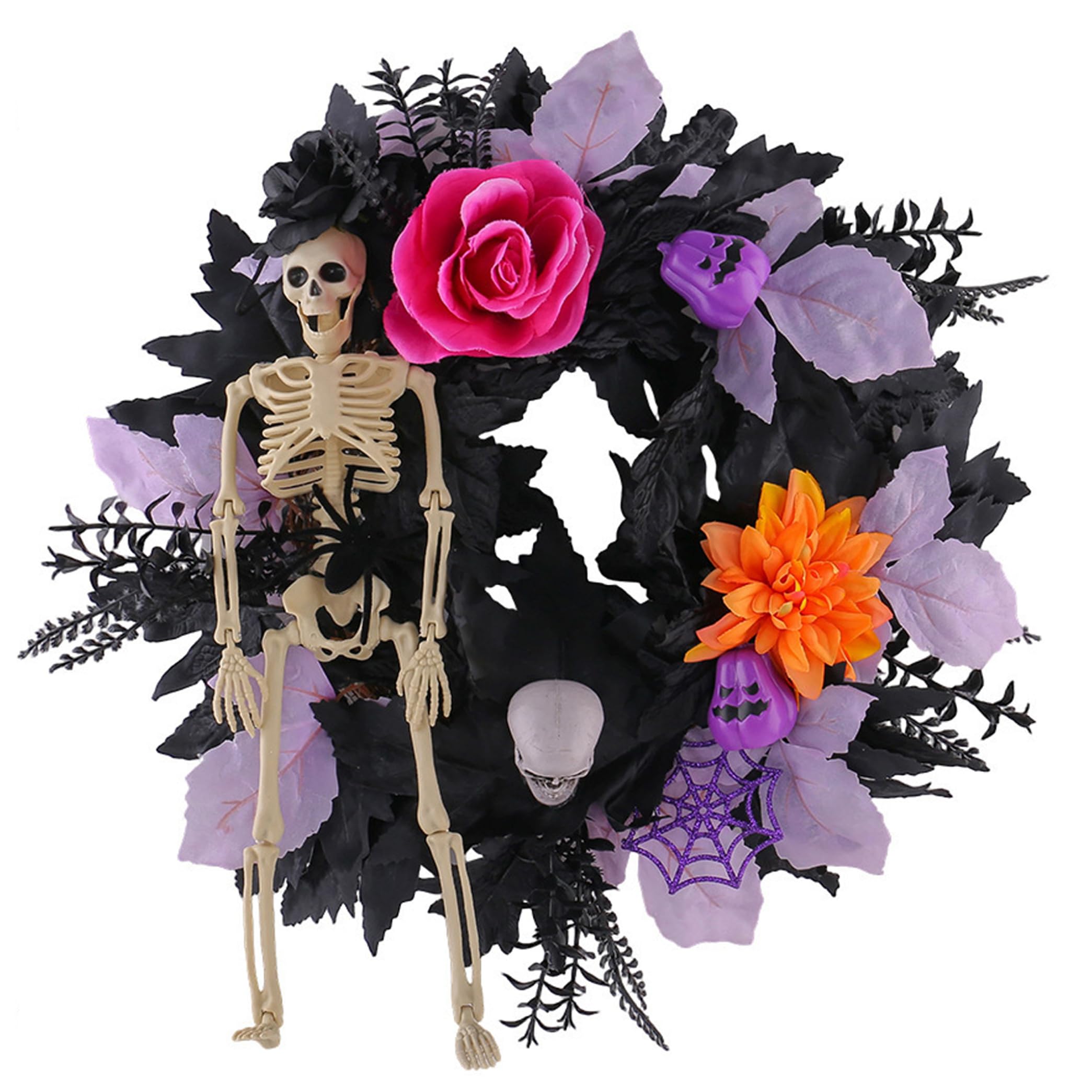 Ghirlanda di Halloween con scheletro spettrale e decorazione da parete festosa di Halloween